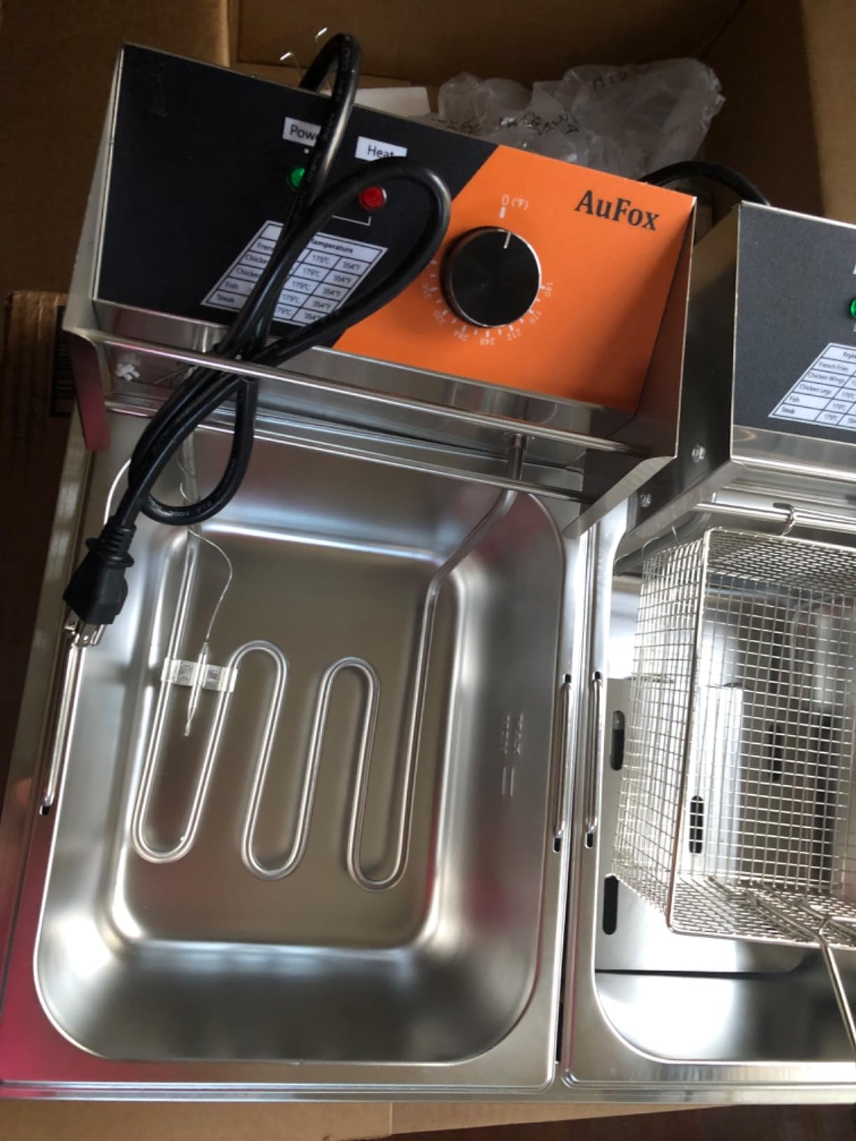 Commercial Deep Fryer 20.7Qt/20L Dual Tank Deep Fryers with Baskets 0.8mm Thickened Stainless Steel Electric Countertop Fryer with Adjustable Temperature, 1700w x2, 110v customer photo 2