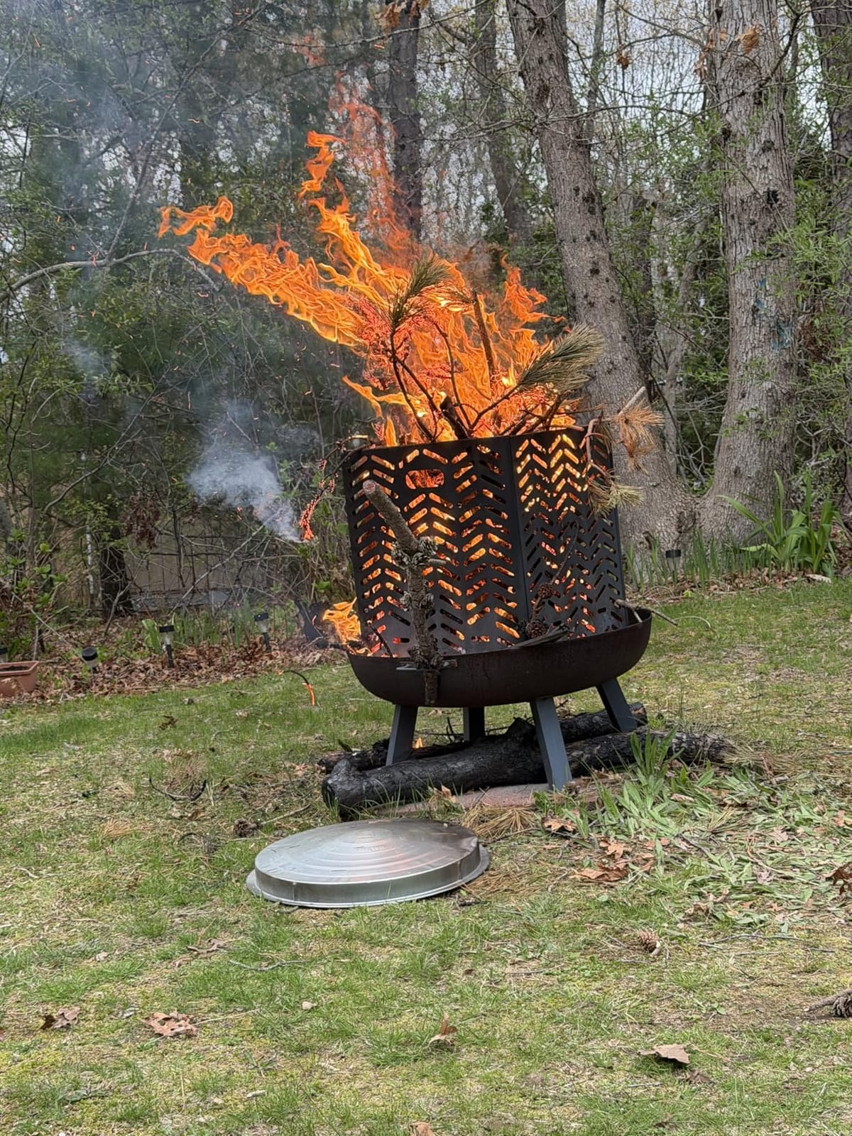 Burn Barrels for Outside Burn Cage Incinerator Bin for Burning Paper Trash | 55 Gallon Container 2.5mm thick Metal Fire Drum Low Smoke Design for Burning Yard Waste and Leaves Powder Coated Fire Can customer photo 2
