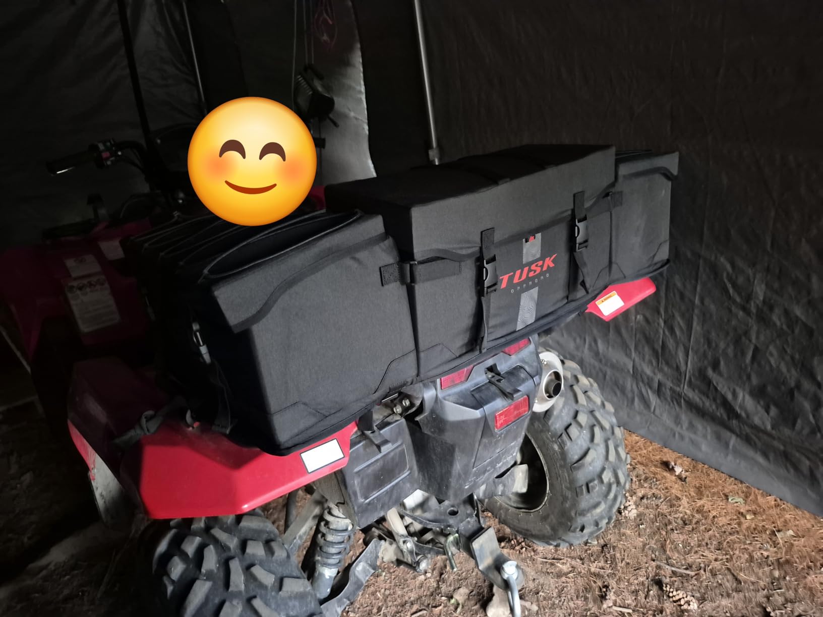 Tusk Trail-Runner ATV Rear Rack Bag - All Weather - Heavy Duty - Padded Seat - Insulated Cooler - Universal Compatible with Most ATVs customer photo 1