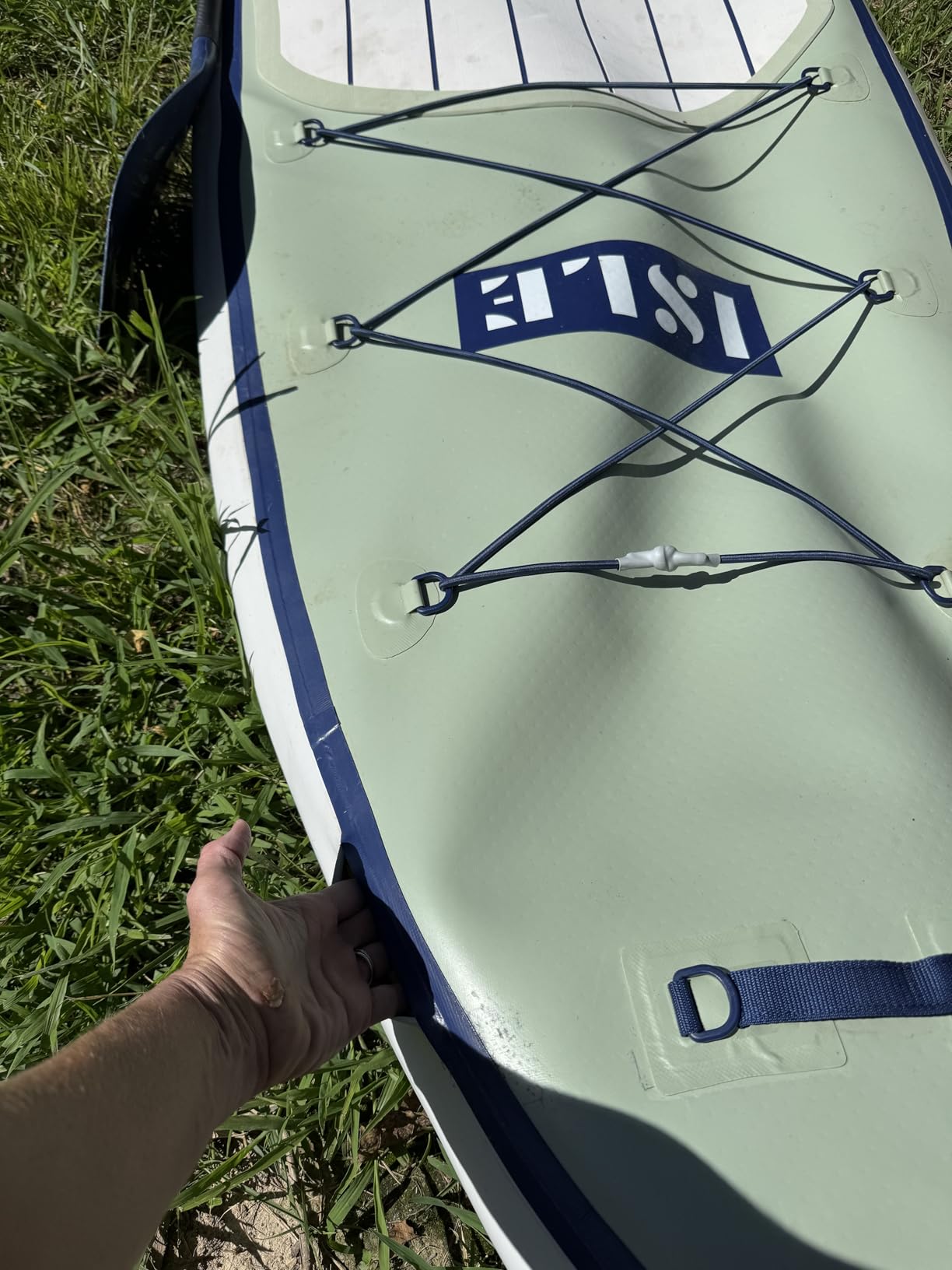 ISLE 2in1 Kayak & Paddle Board Bundle - Stand Up Paddle Board & Kayak, Incl. Seat, Paddle, Pump, Bag, 11.6 x 35.5 x 6 in - max. 425 lbs customer photo 2