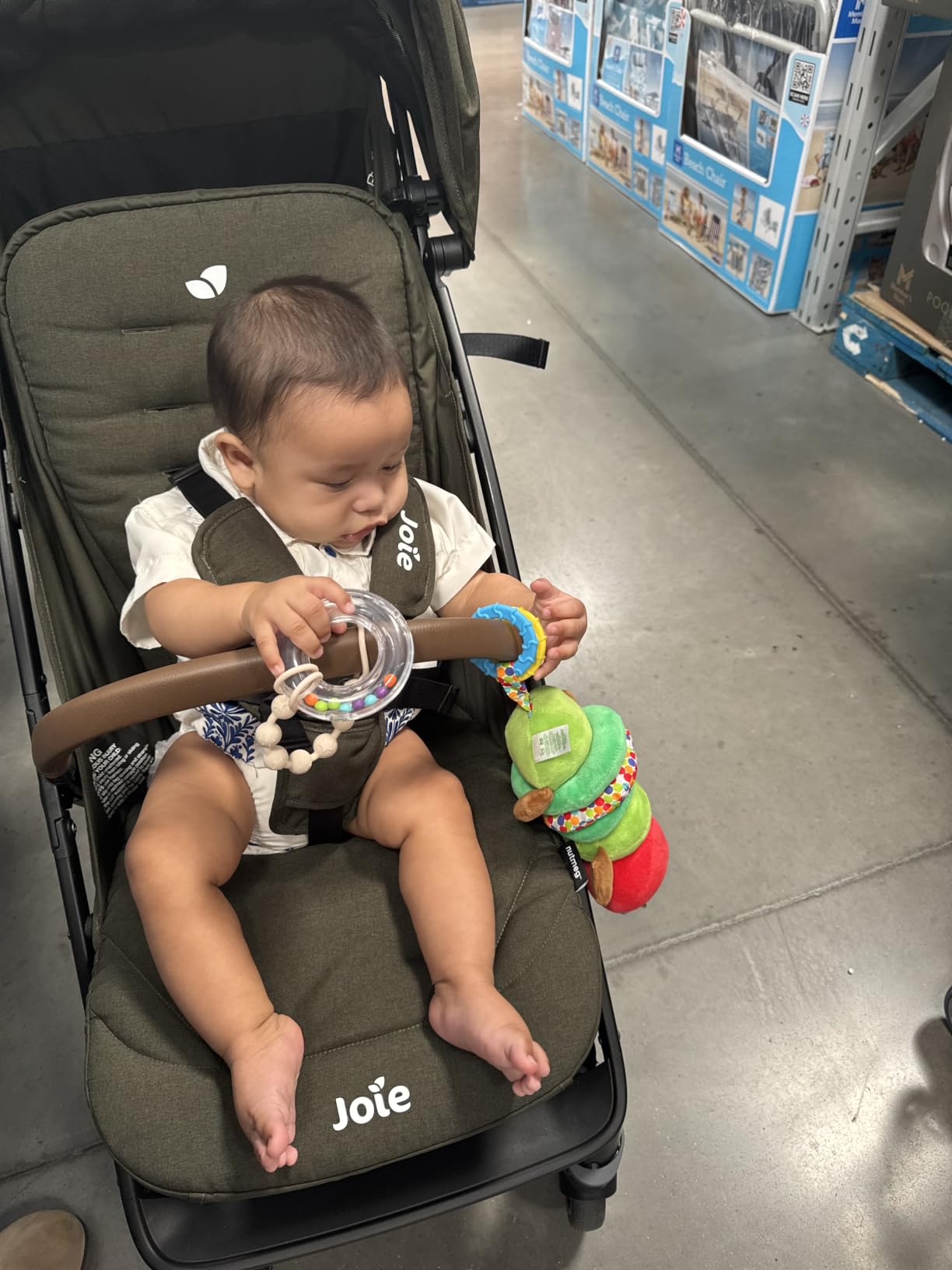 Joie Baby, Nutmeg Compact Travel Stroller, Lightweight Baby Stroller with One-Hand Fold, Multi-Position Recline, Smooth Ride Suspension (Shale) customer photo 2