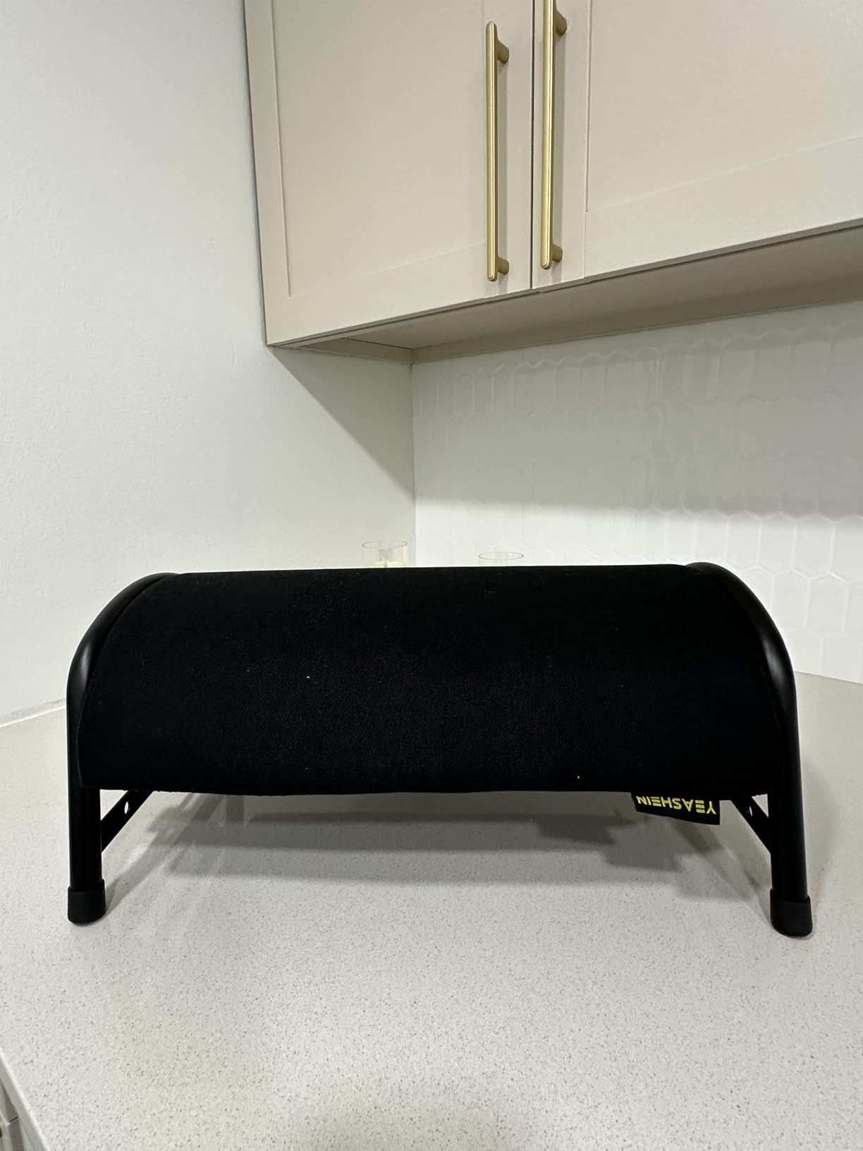 YEASHEIN Adjustable Foot Rest for Under Desk at Work, 6 Positions - Black | Ergonomic Under Desk Footrest, Foot Stools for Under Office Desk Chair, Leg Rest for Home, Car, Computer, Gaming Accessories customer photo 1