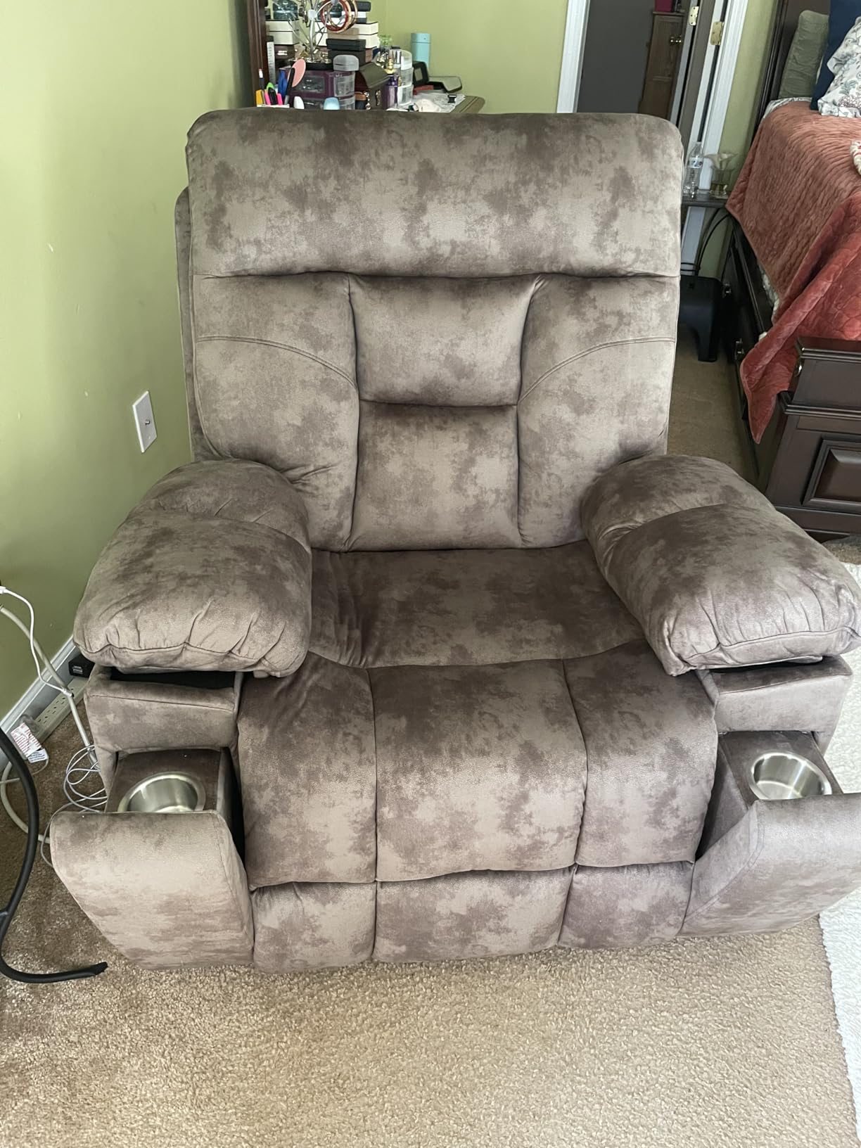CANMOV Power Lift Recliner Chair with Massage & Heat for Big & Tall, Grey | Easy Assembly Overstuffed Wide Lift Chair with 5 Massage Modes and 8 Points Massage 2 Cup Holders Side Pocket and USB Port customer photo 1