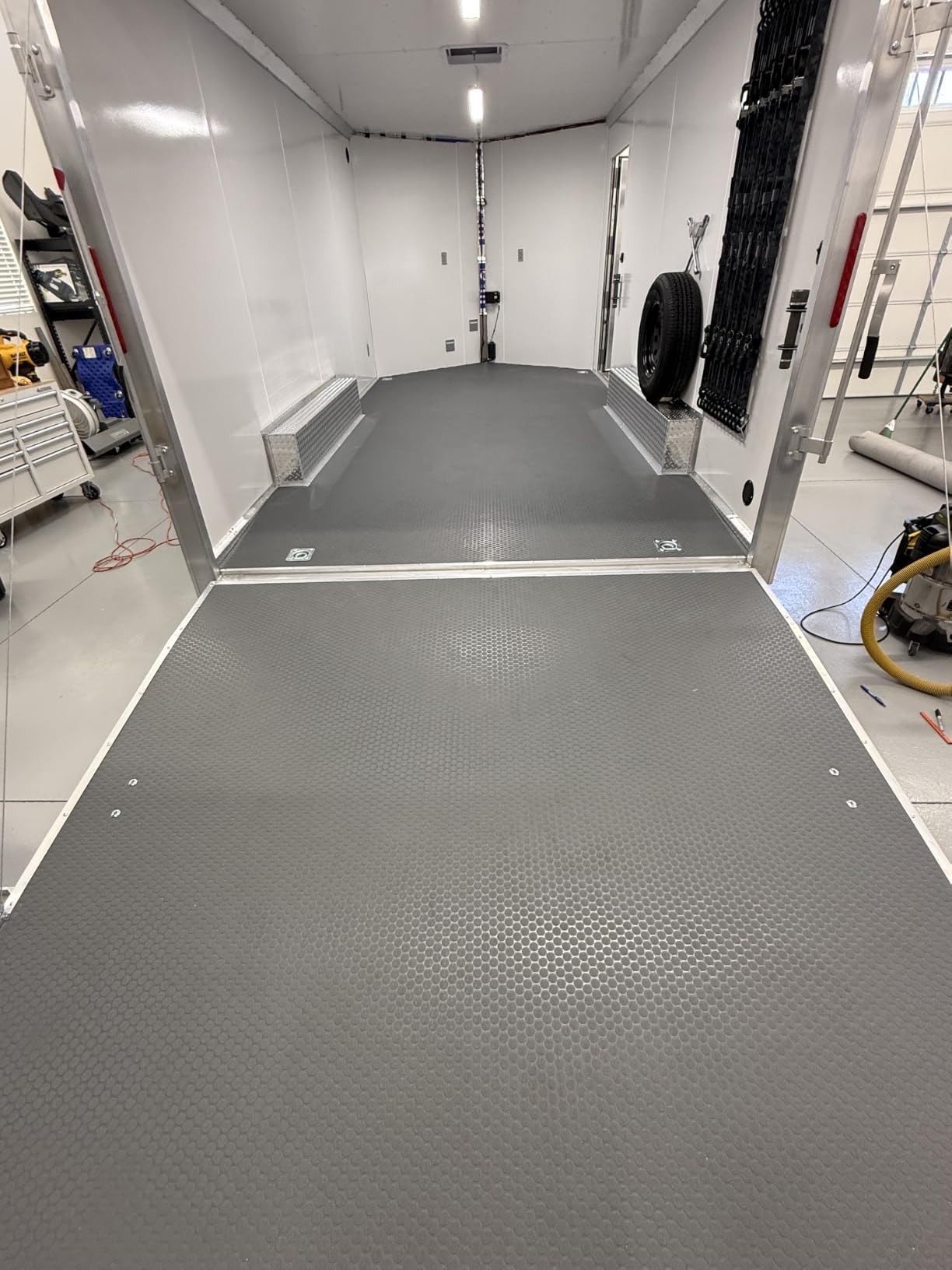 Tough Grade 8' 5'' RV Gray Coin Pattern Flooring | Garage & Gym (30 Foot) customer photo 1