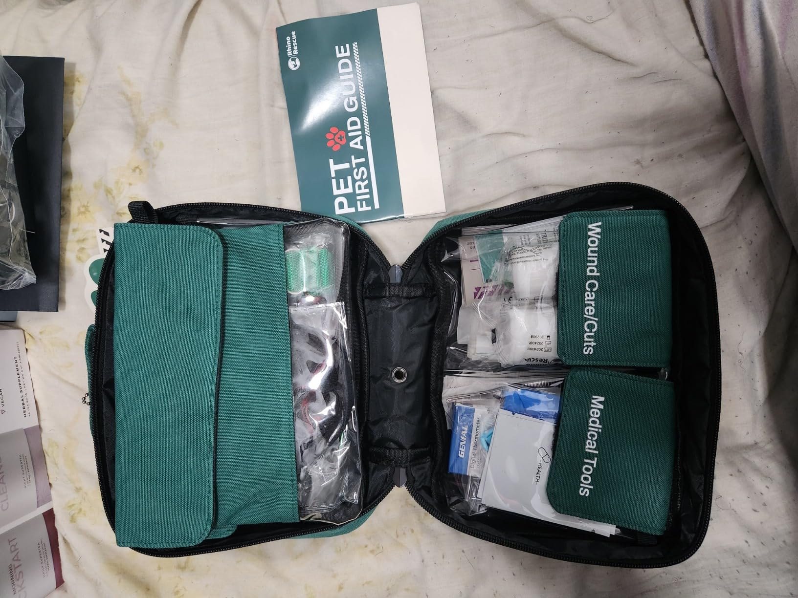 RHINO RESCUE Dog First Aid Kit, Pet Emergency Kit for Daily & Wound Care | Compact Dog First Aid Supplies with Thermometer/Poop Bags/First Aid Guid, Vet Approved for Home, Hunting, Travel & Camping customer photo 2