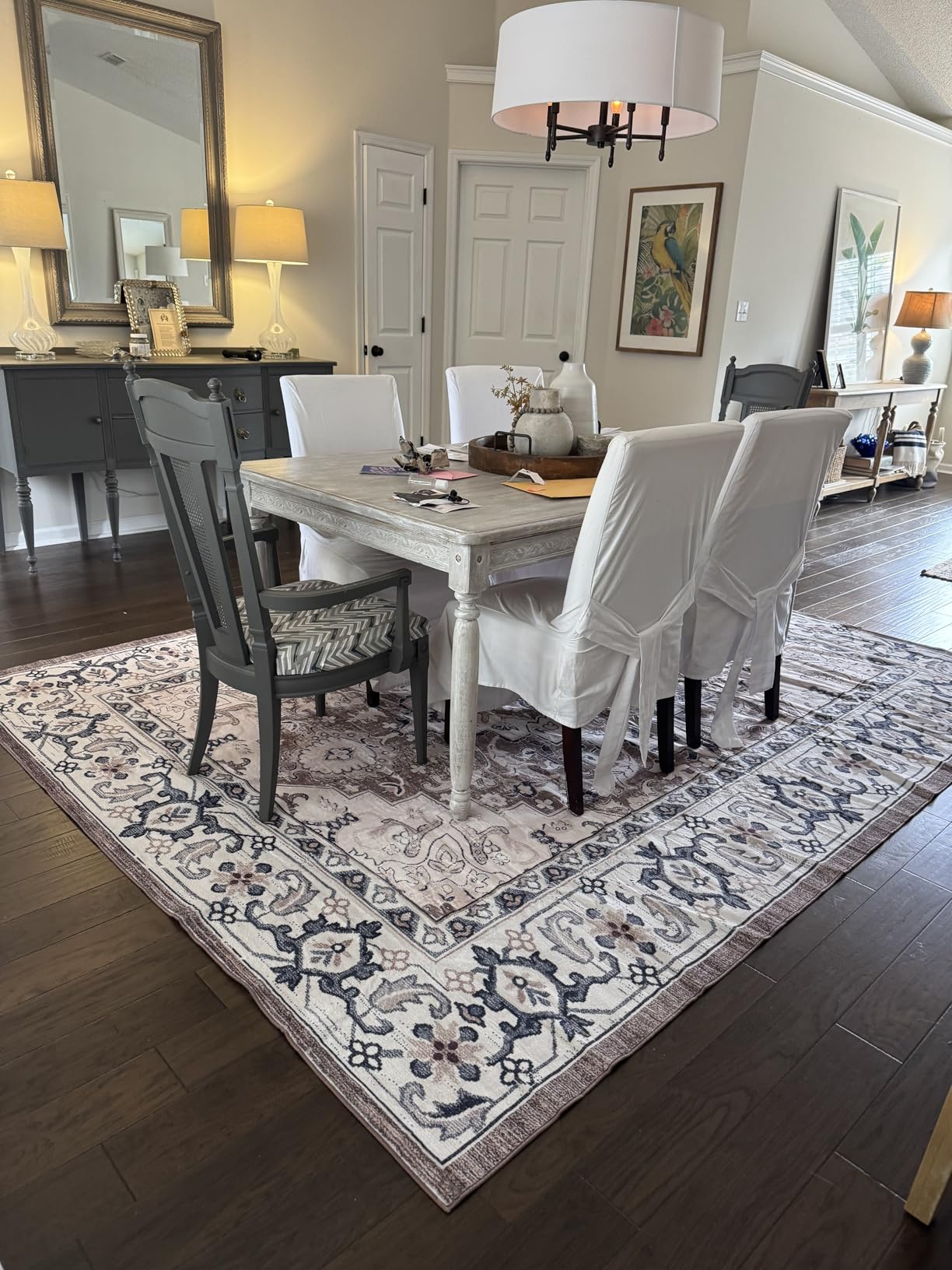 Lofus 8x10 Area Rugs for Living Room Bedroom, Soft Boho Carpet Floral Brown | High-Power Vacuuming, Non-Slip, Low Pile, Stain & Water Repellent, Soft, Skin-Friendly, for Kitchen Entryway Office customer photo 2