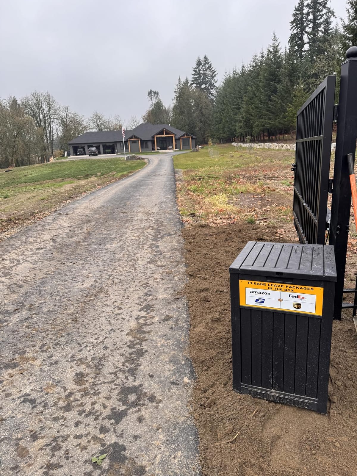 Package Delivery Box for Outside with Sign, 48 Gallon Storage with Lockable Secure, Large Double Wall Resin Outdoor Package Delivery Waterproof customer photo 2