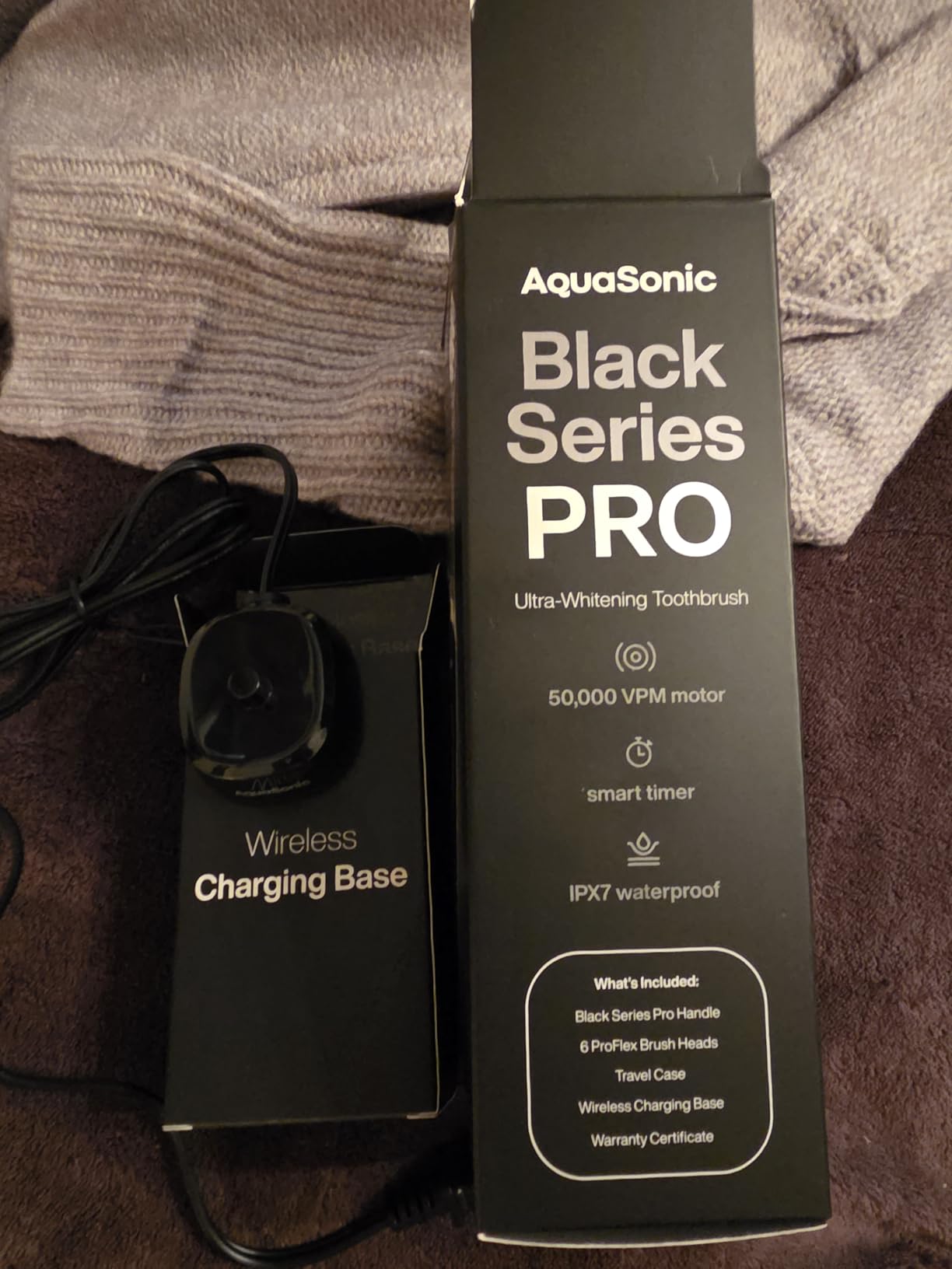 Aquasonic Black Series PRO - Ultra-Whitening Electric Toothbrush - 5 Modes & Smart Timers - Premium Travel Case & 6 Proflex Brush Heads - ADA Accepted Toothbrush customer photo 1