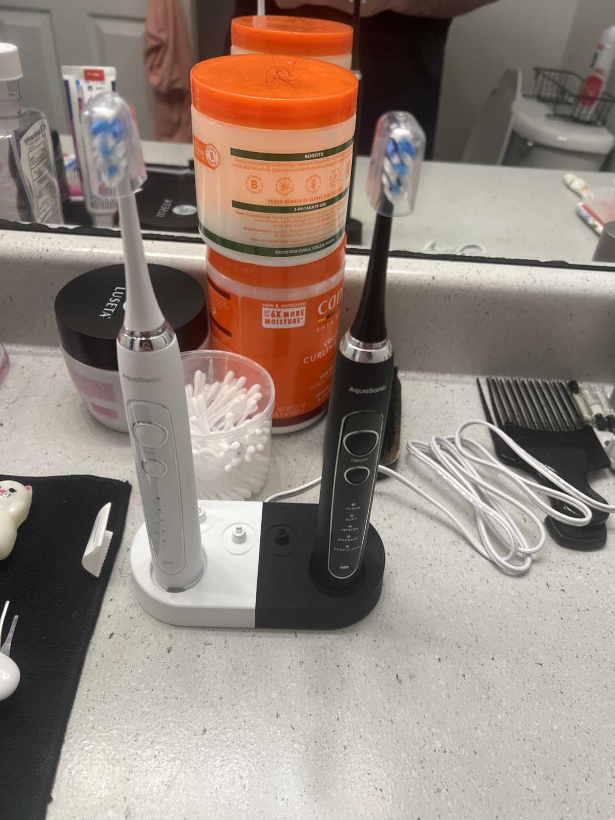 Aquasonic Duo Series PRO - Ultra-Whitening Electric Toothbrush Set - 5 Modes & Smart Timers - Premium Travel Cases & 10 Proflex Brush Heads - ADA Accepted Toothbrushes customer photo 1