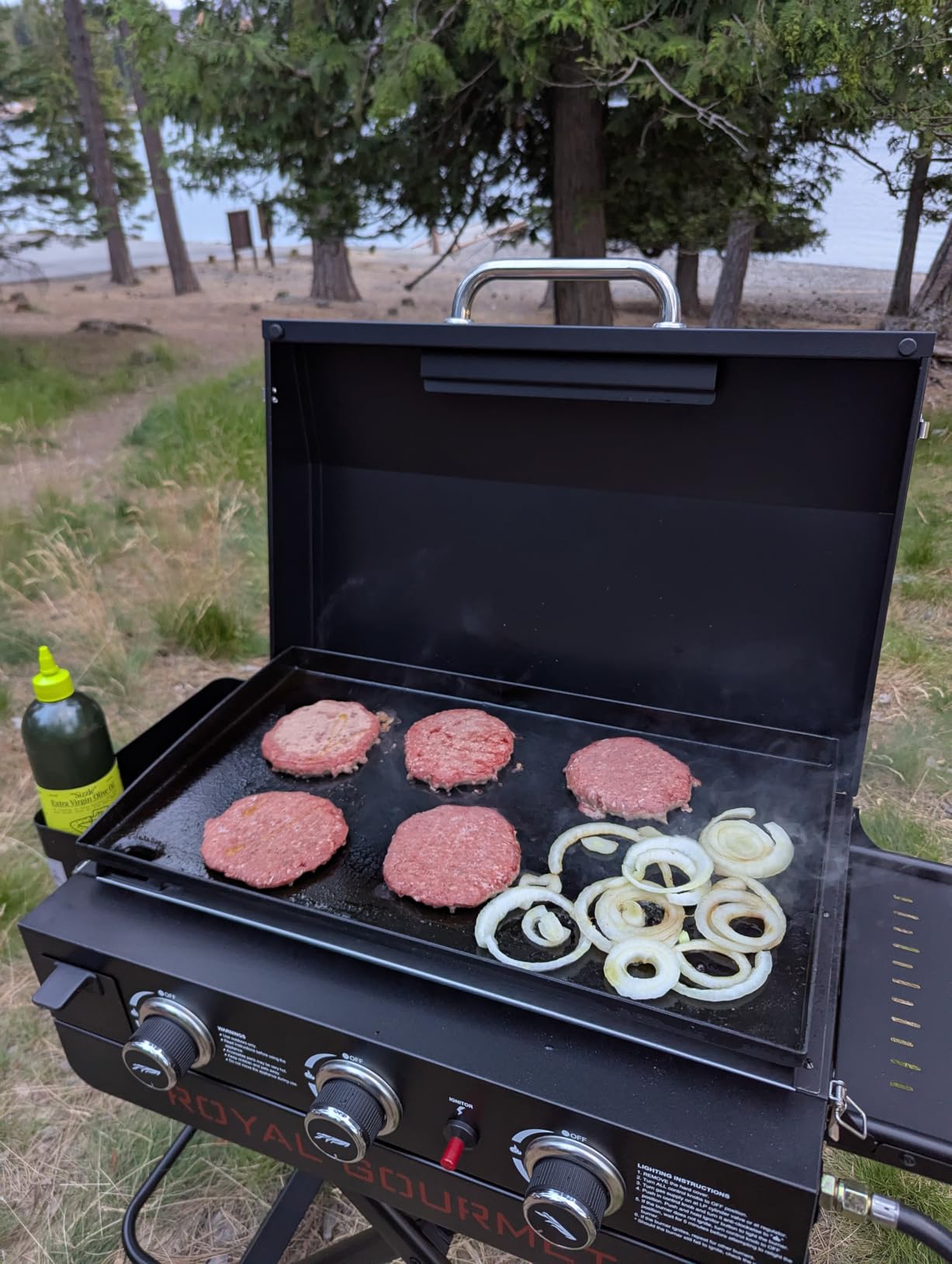 Royal Gourmet PD3001 3-Burner Propane Gas Griddle with Collapsible Stand | 23-Inch Portable Griddle with Side Table | 25,500 BTU Output, 314 Sq.In. Cooking Area | for Camping Tailgating Backyard Patio customer photo 1