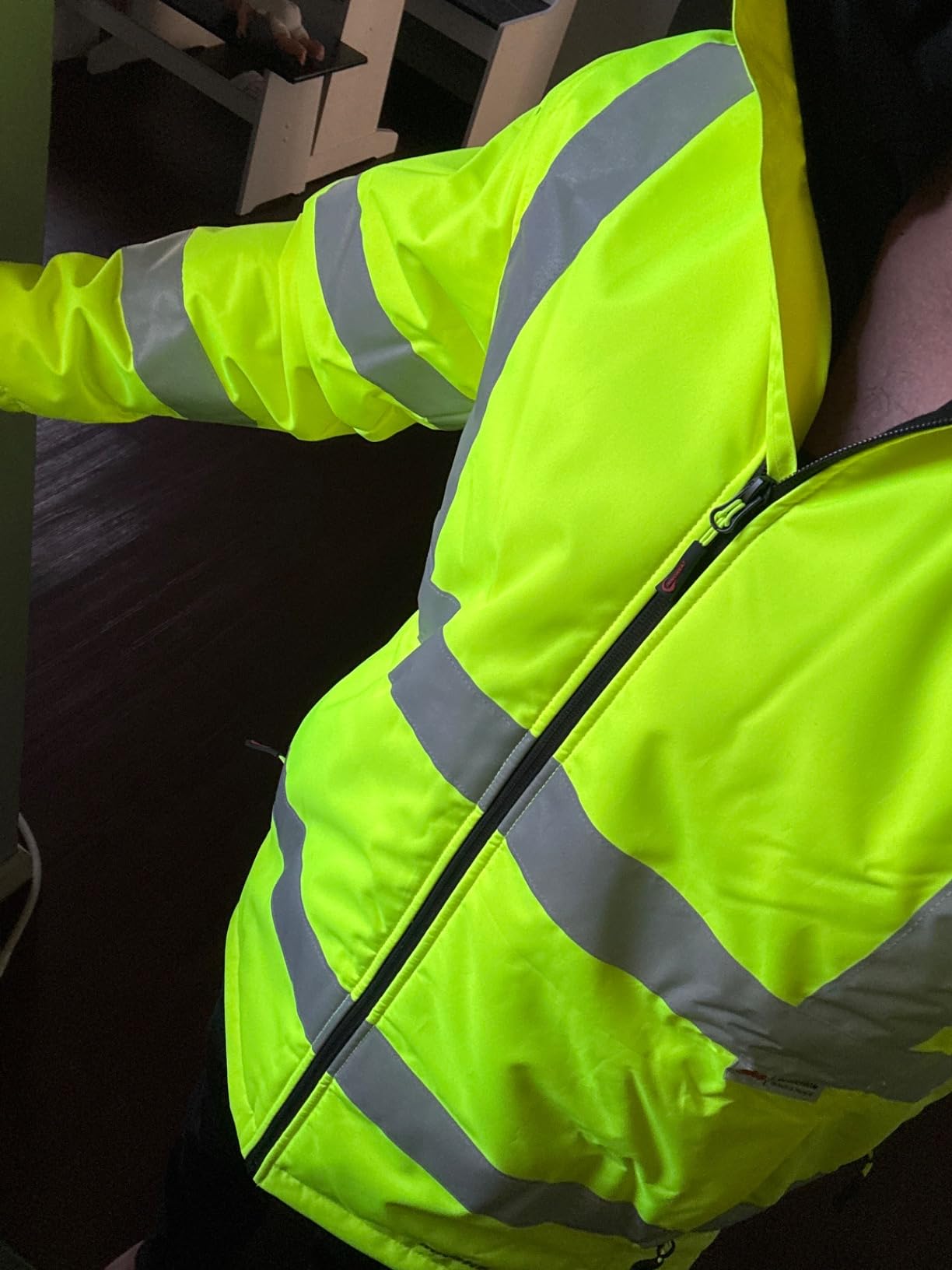 Heated Hi-Vis Safety Jacket for Men with Battery, Class 3 Waterproof Work Coat with 3M Reflective Tape for Winter customer photo 2
