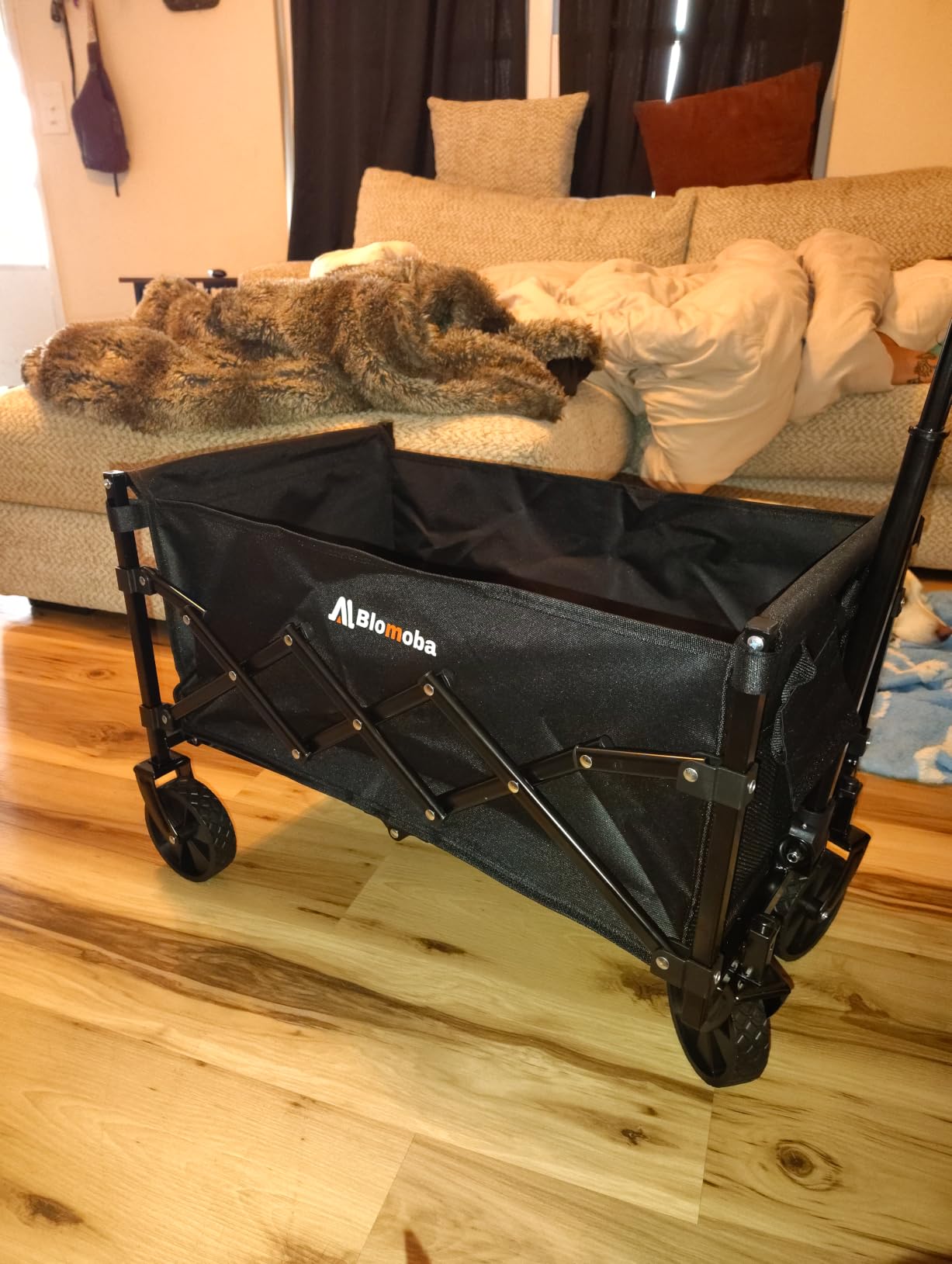 Collapsible Wagon with Wheels, 220 lbs Wagons Carts Foldable Wagon Cart with Flexible Handle, Lightweight Portable Folding Utility Grocery Shopping Cart for Grocery Sports Garden Camping customer photo 1