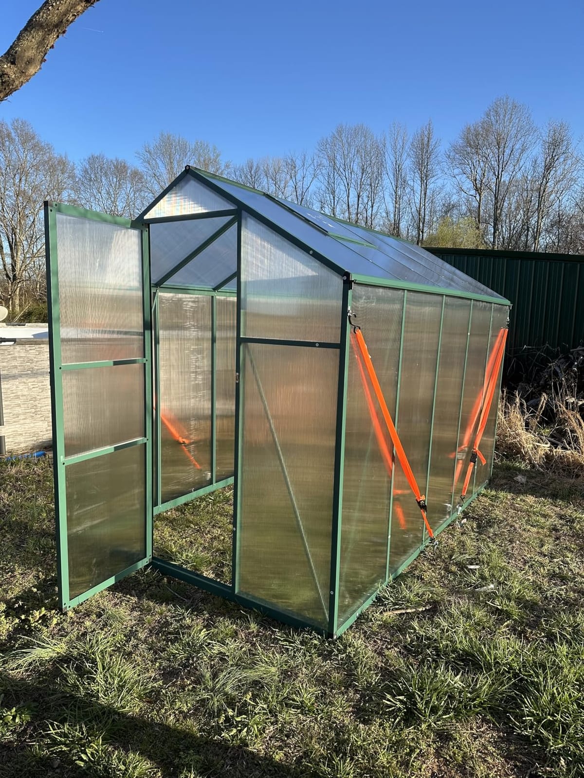 86in High 6*10.2FT Greenhouse for Outdoors, Polycarbonate Greenhouse with Stronger Wind Protection and Roof Vent, Walk-in Large Aluminum Sunroom Winter Proof, Green customer photo 1