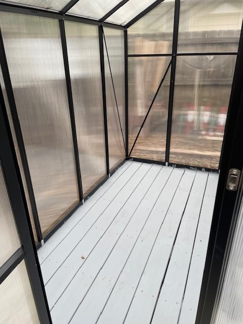 6*8.2FT Greenhouse for Outdoors,Polycarbonate Greenhouse with Stronger Wind Protection and Roof Vent,Walk-in Large Aluminum Sunroom Winter Proof,Black (6*8.2*7.2 FT) customer photo 1