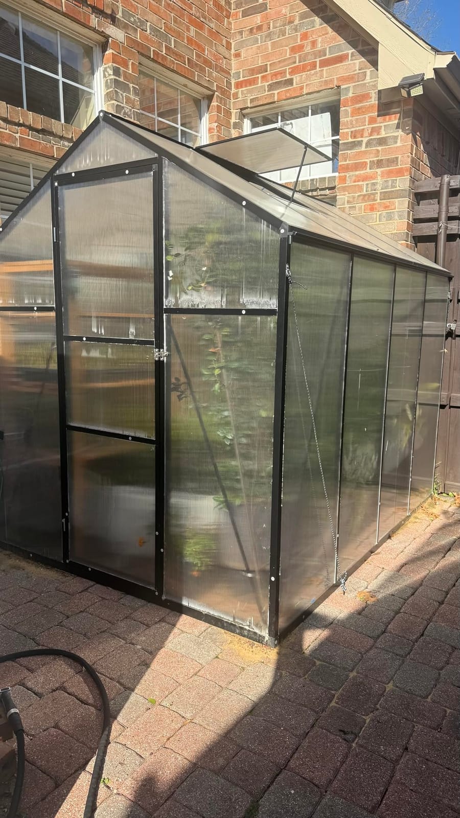 6*8.2FT Greenhouse for Outdoors,Polycarbonate Greenhouse with Stronger Wind Protection and Roof Vent,Walk-in Large Aluminum Sunroom Winter Proof,Black (6*8.2*7.2 FT) customer photo 2