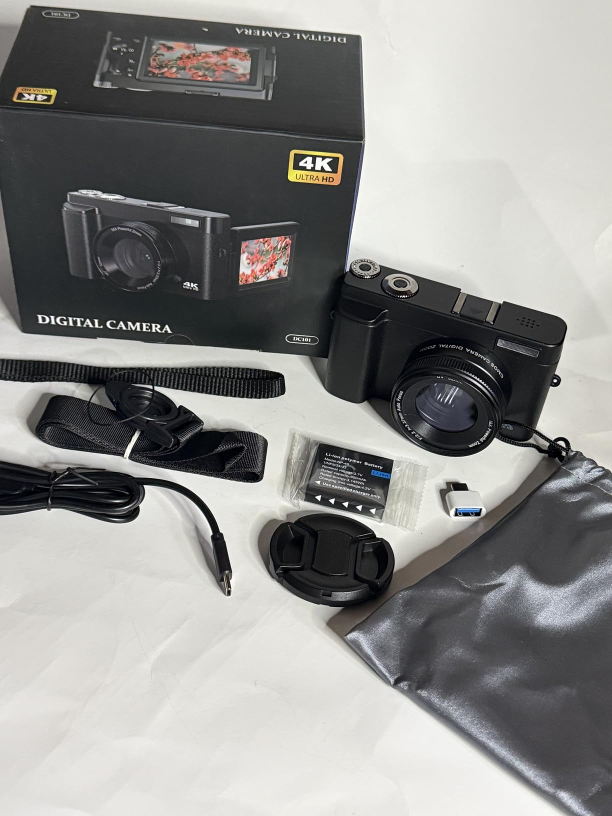 Duluvulu 4K Digital Camera for Photography Autofocus, 2026 Latest 48MP Vlogging Camera for YouTube with SD Card, 2 Batteries, 3