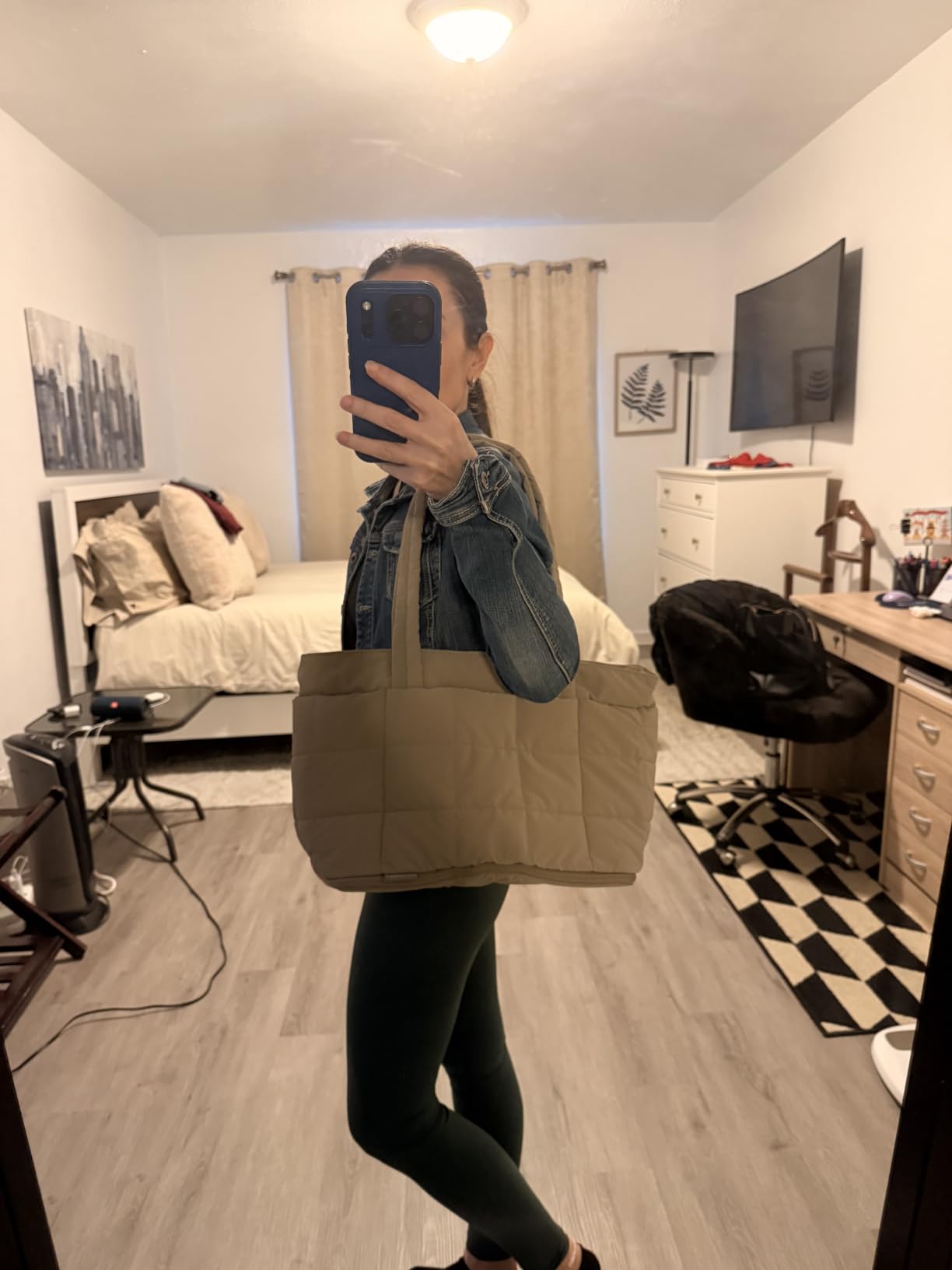 BAGSMART Expandable Tote Bag for Women, Puffer Work Tote Travel Bag customer photo 1