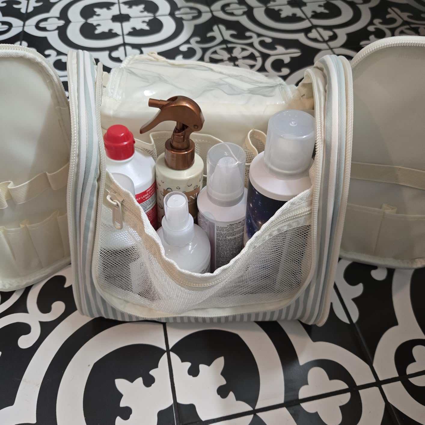 Narwey Hanging Travel Toiletry Bag for Women, Makeup Cosmetic Bag | Multiple Organizer Compartments for Travel-size Toiletries, Dry Wet Separation, Water-resistant & Durable for Travel Bathroom customer photo 2