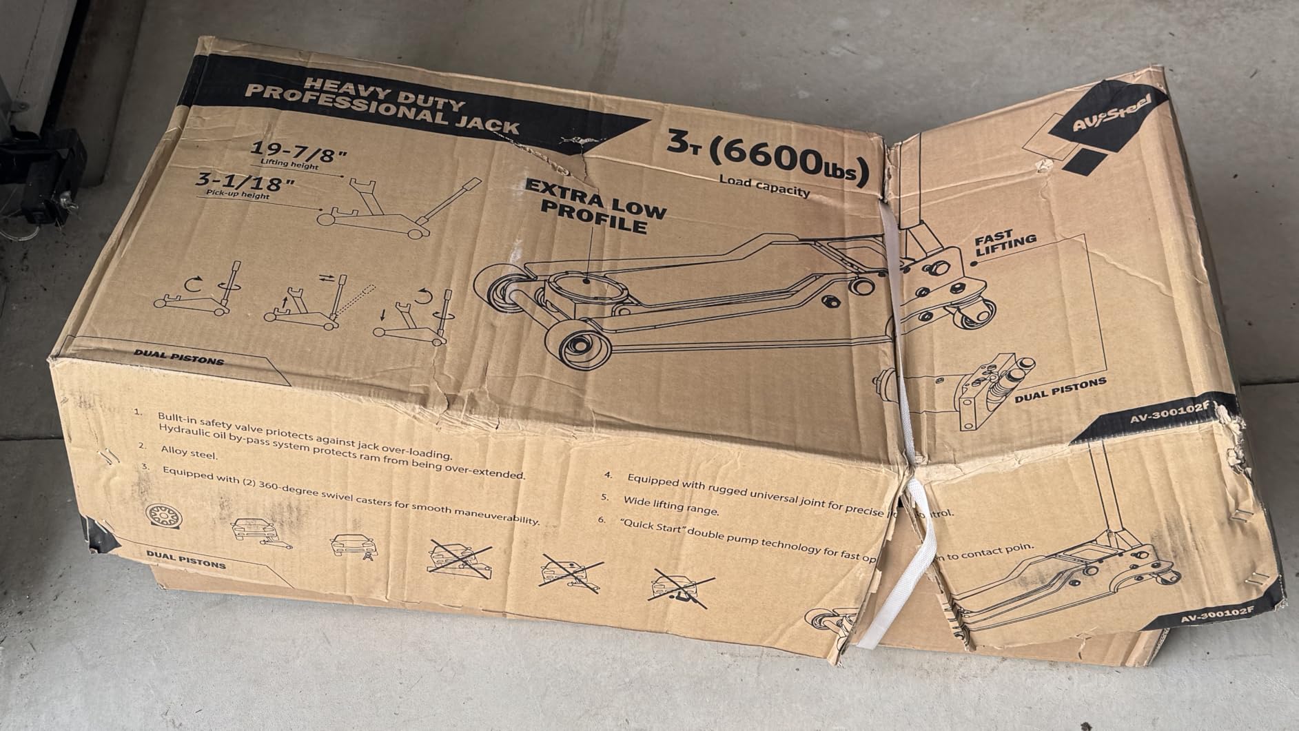 AV Steel Low Profile Floor Jack 3 Ton (6600 lbs), Heavy Duty Hydraulic Jack for Car with Dual Pistons Quick Lift Pump, Lifting Range 3-1/8'' to 19-7/8'' customer photo 2