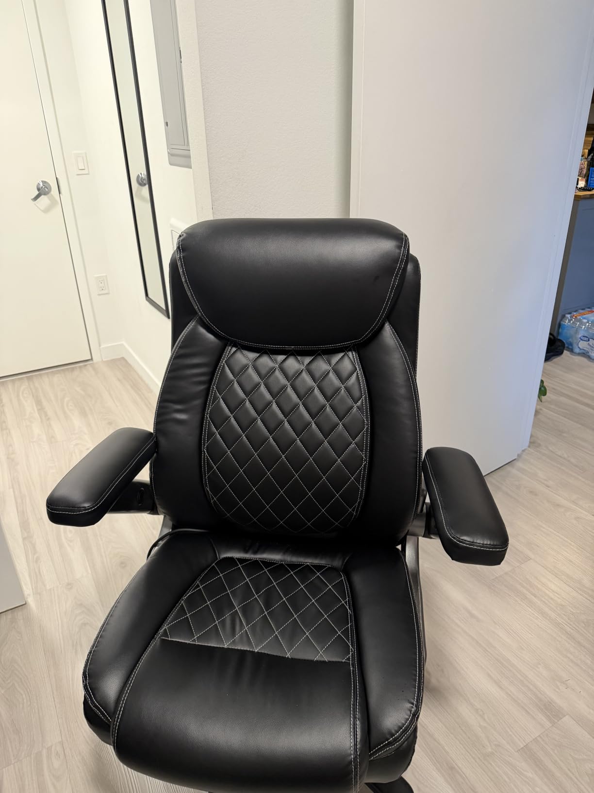 Indulgear Large Heavy Duty Office Chair with 5D Flip Arms, Comfy Big and Tall Executive Office Desk Chair with Pocket Spring Cushion, High Back Computer Chair with Lumbar Support, Dual Rubber Wheel customer photo 2
