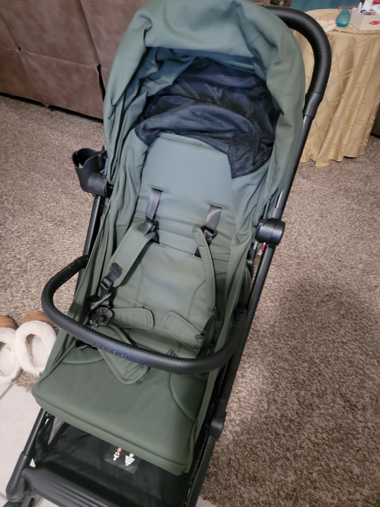 Mompush Velo Compact Travel Stroller One Second Fold | Airplane carry-on approved, near-flat recline, magnetic harness, leather bumper bar, UPF 50+ for newborns to toddlers customer photo 1