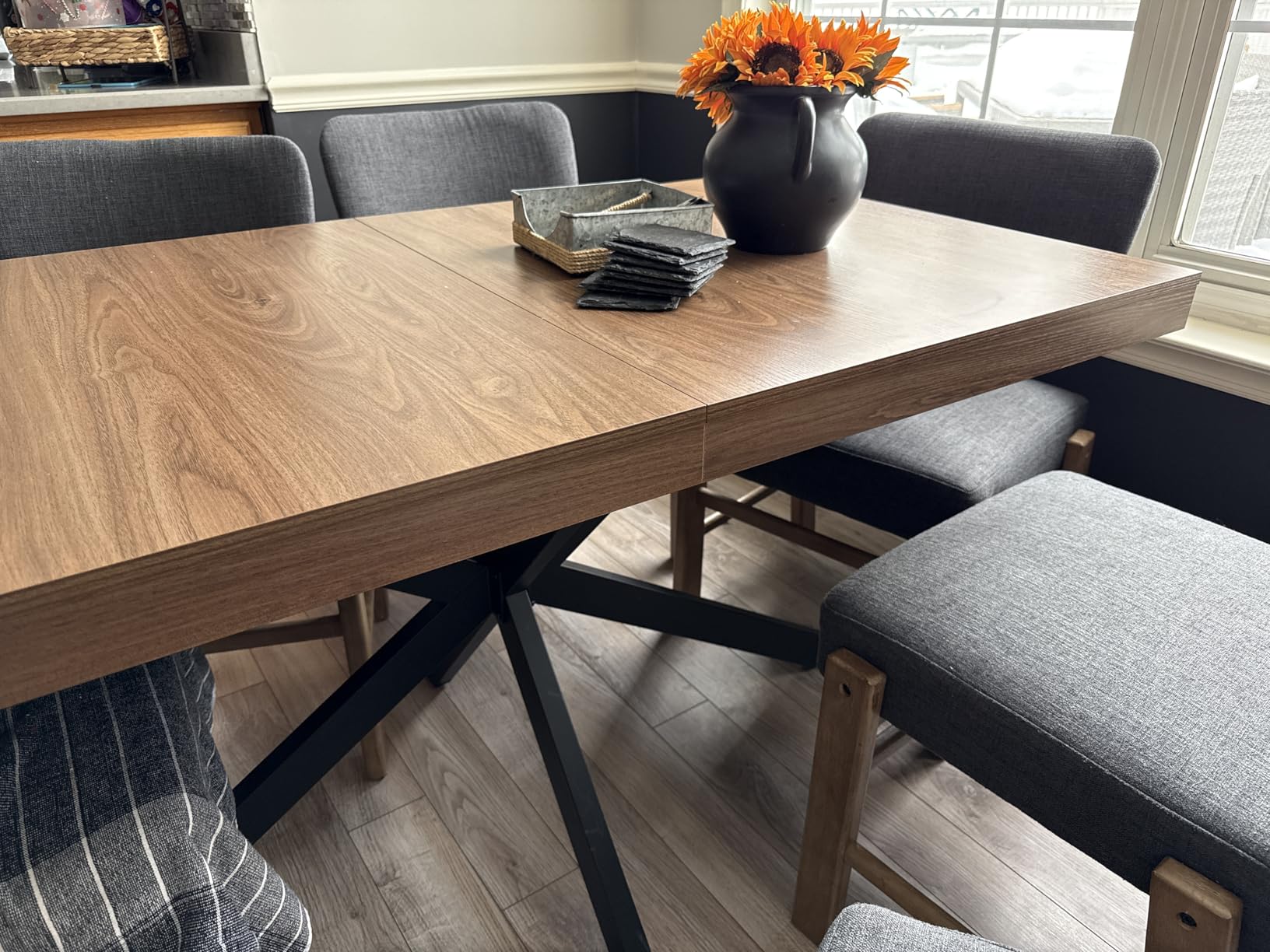 Extendable Dining Room Table for 4 6 8, 55