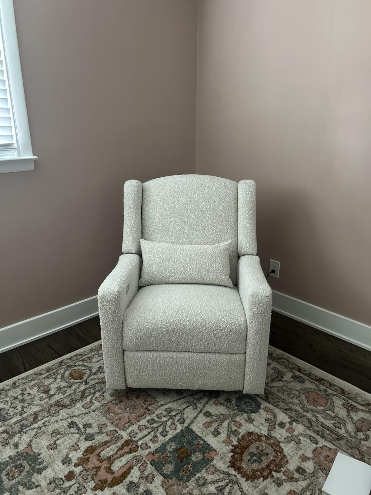 Power Recliner Chair Swivel Glider Rocking Chairs Skin-Friendly | Power Recliner Nursery Chair for Adults with Waist Pillow, USB Charging, Beige customer photo 1