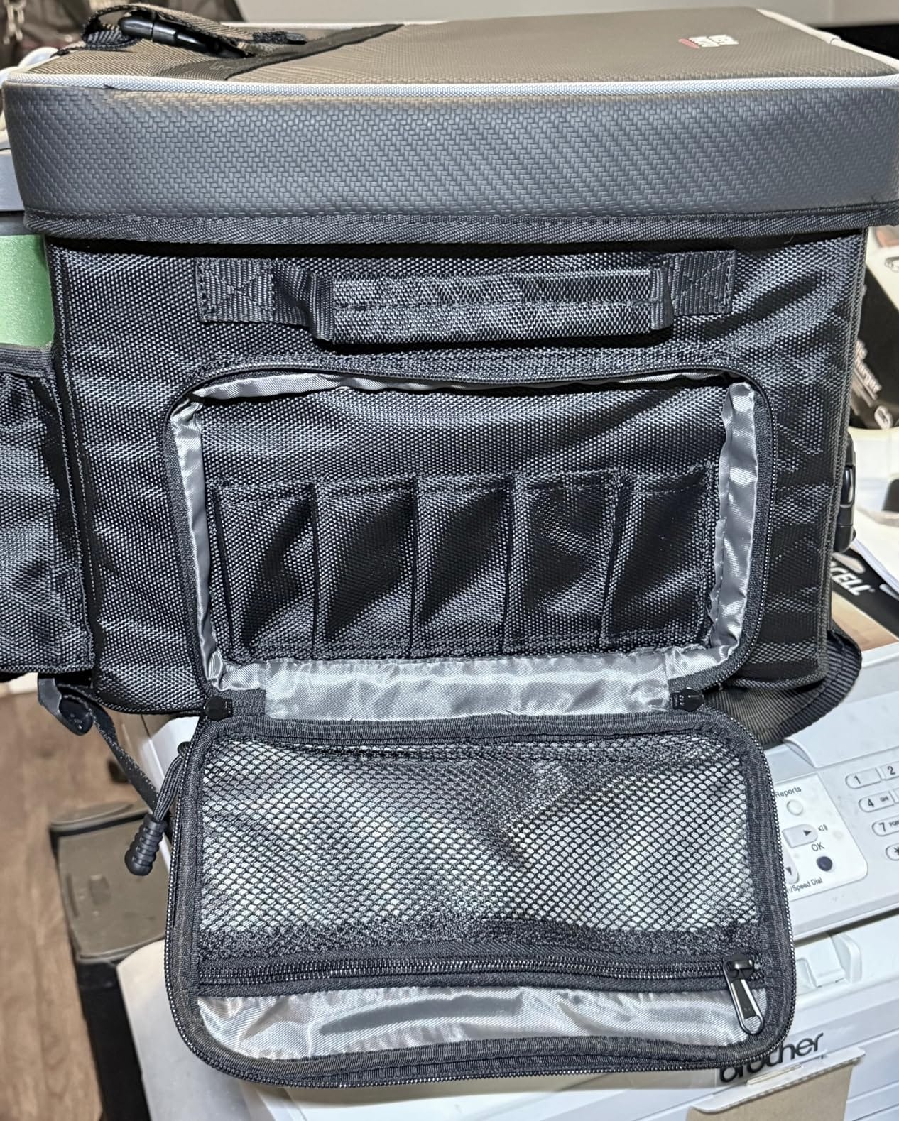 KEMIMOTO UTV Center Seat Box Compatible with Polaris Ranger Can-Am Defender | Center Console Seat Box, 1680D Oxford Cloth, Water Resistant, 18L Seat Storage Bag, Armrest Storage Box Tool Organizer customer photo 1