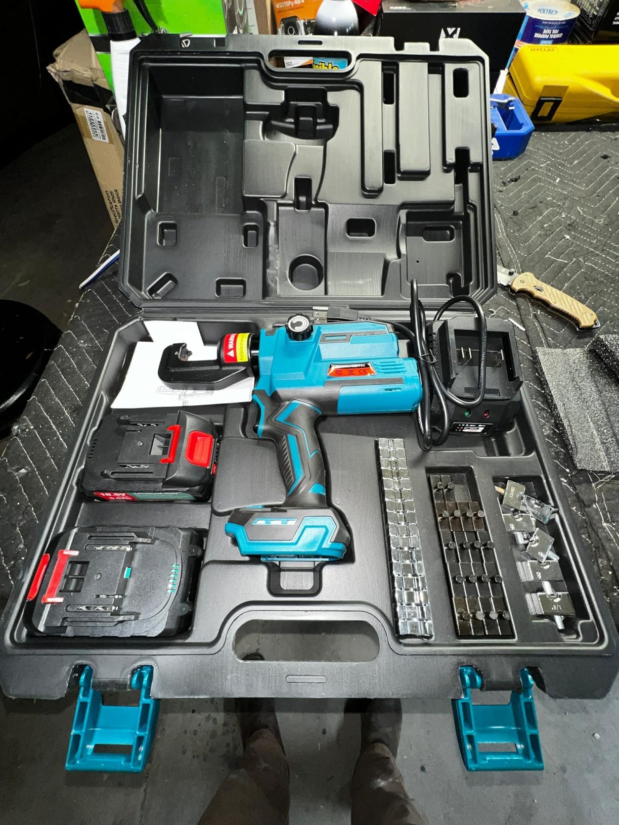 Electric Hydraulic Cable Lug Crimping Tool, 12 AWG to 2/0 AWG Terminal, Cable, Wire Electric Crimper Tool Kit, Battery Crimp Tool Kits with 20 Dies(12AWG~00AWG) customer photo 1