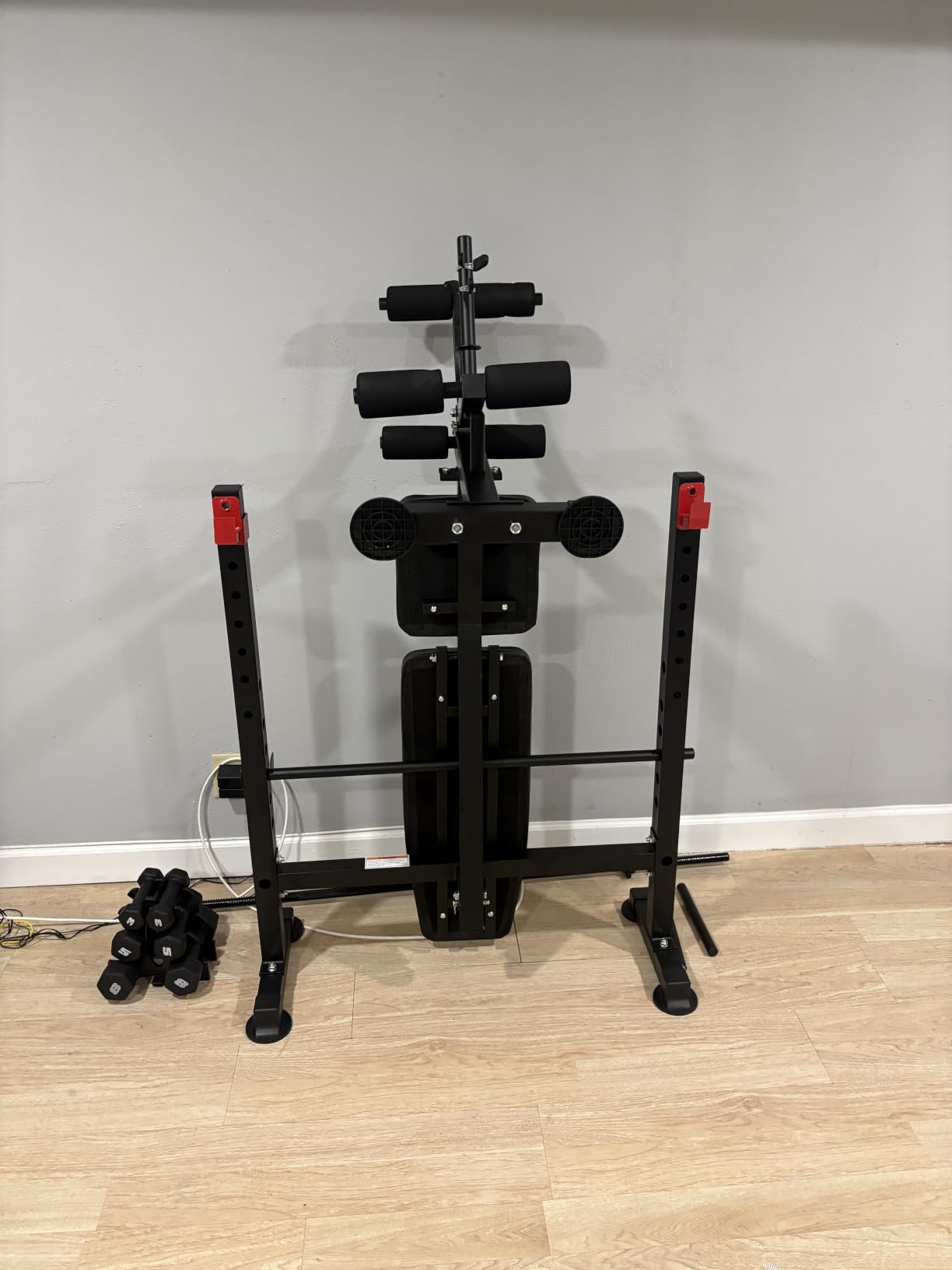 MAIDOMA Foldable 1500LBS Capacity 8 IN 1 Weight Bench Set with Leg Extension/Squat Rack/Preacher Curl, Adjustable Bench Press for Home Gym Full Body Workout customer photo 2