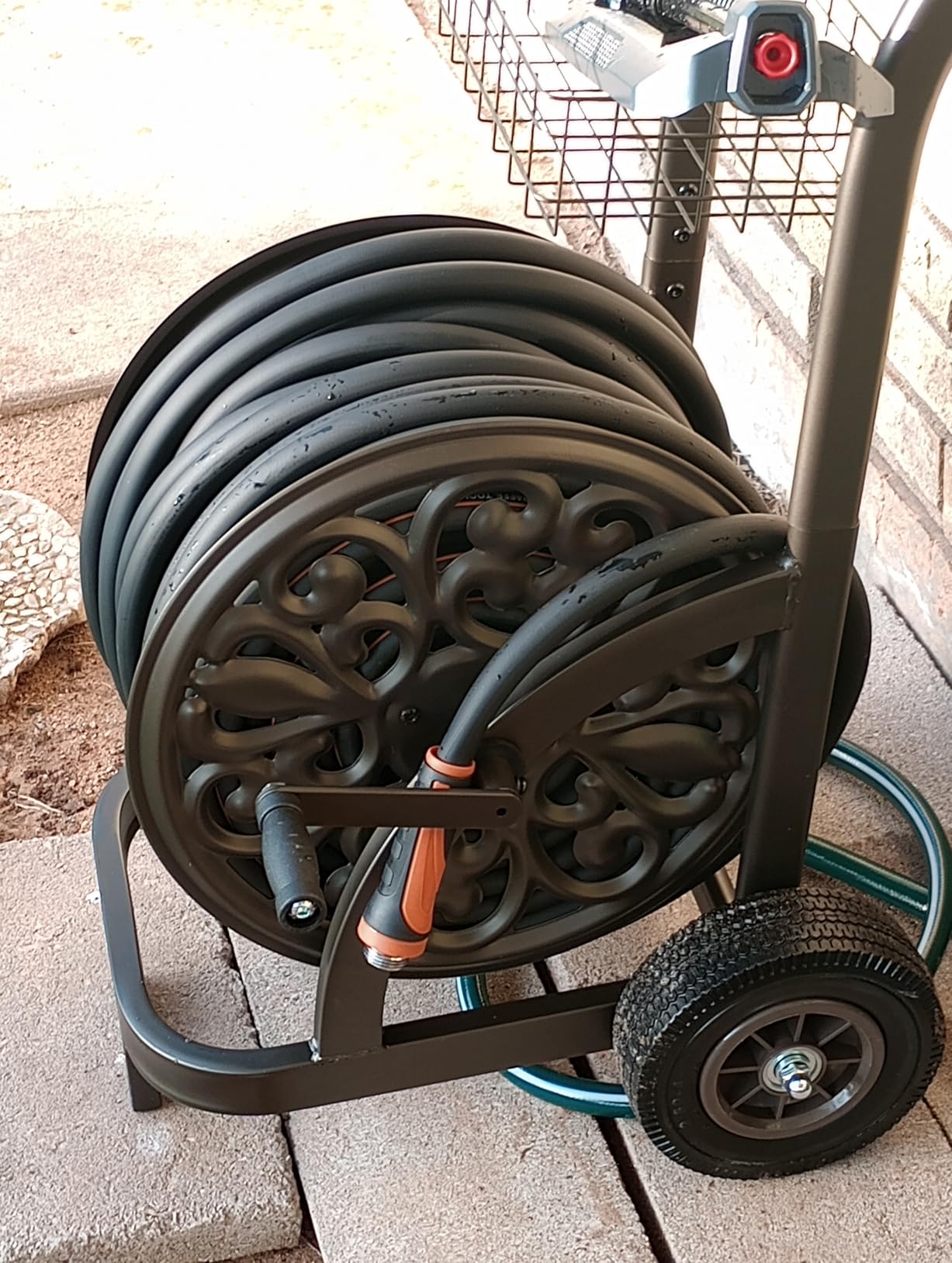 GOFORWILD Garden Hose Reel Cart, Holds 200Ft 5/8