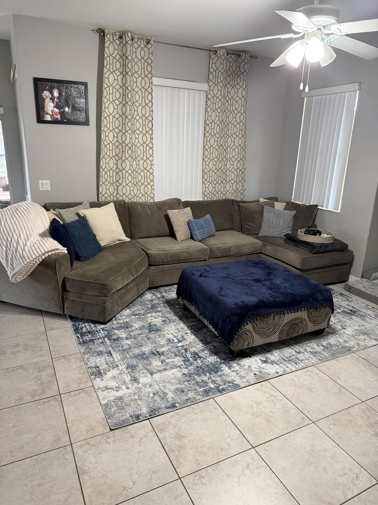 6x9 Area Rugs for Living Room Bedroom Dining Room Washable Blue Grey | Soft Modern Abstract Decor for High-Traffic Areas, Non-Slip Backing, Water Repellent, Pet Proof, Non-Shedding, Indoor customer photo 1