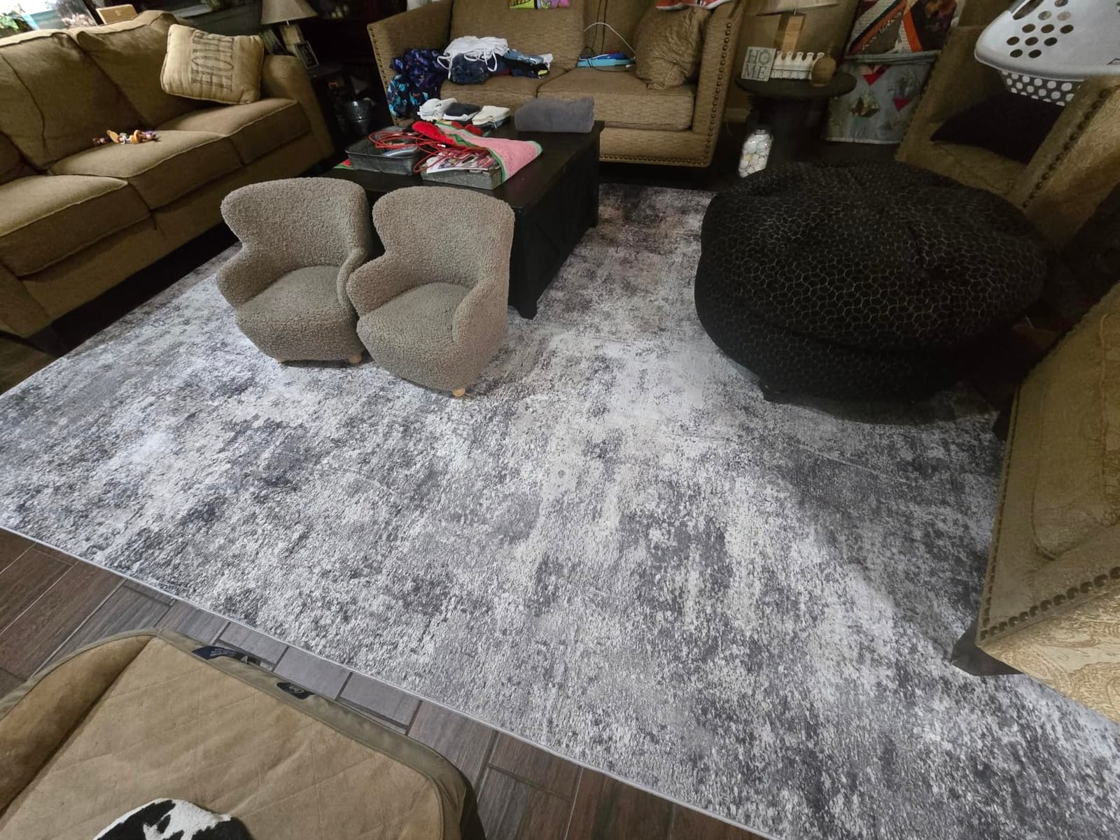 6x9 Area Rugs for Living Room Bedroom Dining Room Washable Blue Grey | Soft Modern Abstract Decor for High-Traffic Areas, Non-Slip Backing, Water Repellent, Pet Proof, Non-Shedding, Indoor customer photo 2