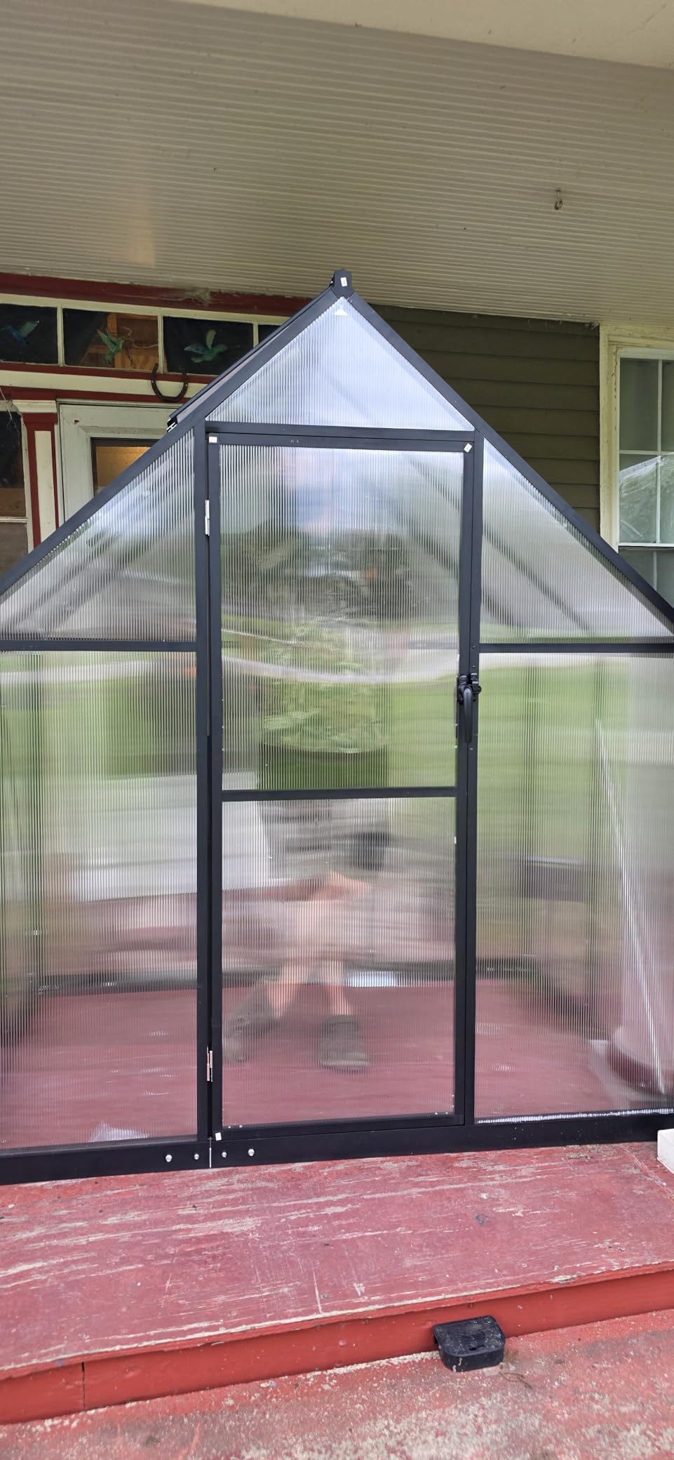 8X10FT Enhanced Aluminum Walk-in Greenhouse for Outdoors with Thermometer | Easy Assembly, UV-Resistant Panel, Rain Gutter, Lockable Hinged Door, Built-in Reinforcement, For Vegetable, Flower and Herb customer photo 2