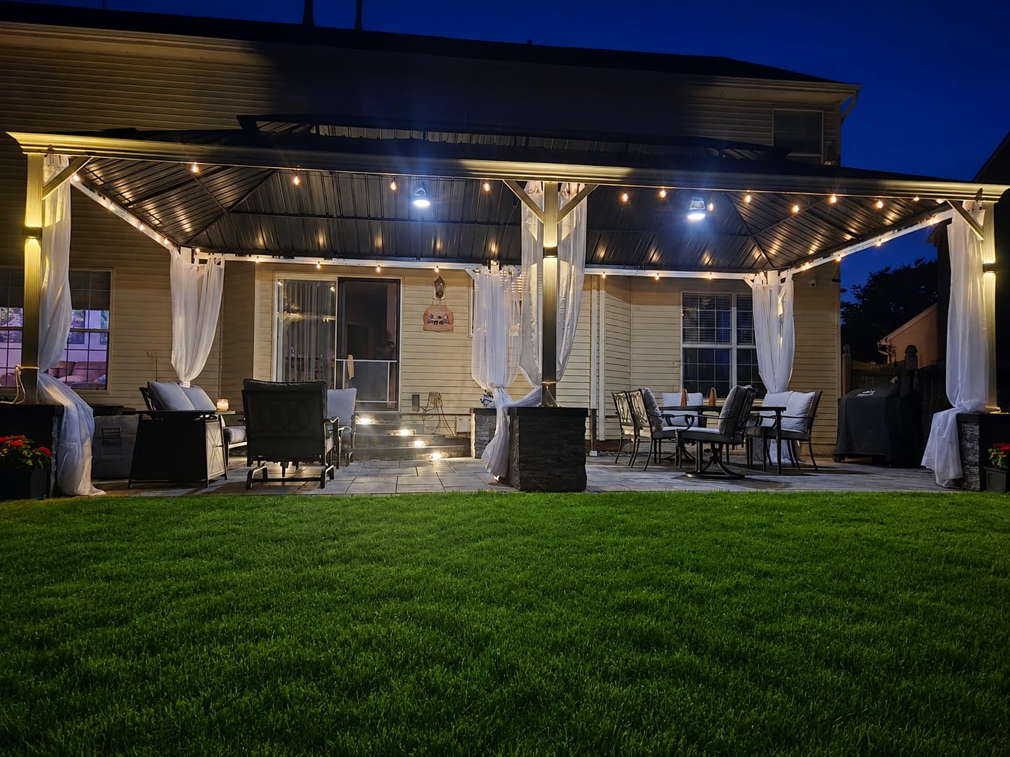 PURPLE LEAF Hardtop Gazebo 10' x 14' Pavilion Wind-Resistant White Frame | Powder-coated aluminum anti-Rust, Snow load up to 1800 lbs, Fade-resistant, Color Lasts, Curtains & netting for privacy customer photo 1
