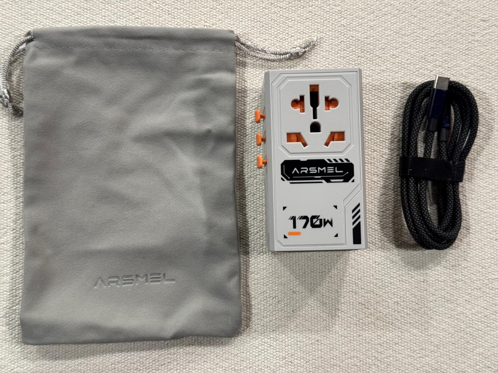170W GaN Universal Travel Adapter for Europe/UK/US/AU/JP | 140W USB-C PD 3.1 Fast Charging for MacBook Pro, 3 USB-C & 1 USB-A, 2500W AC Outlet, Worldwide Travel Adapter customer photo 1