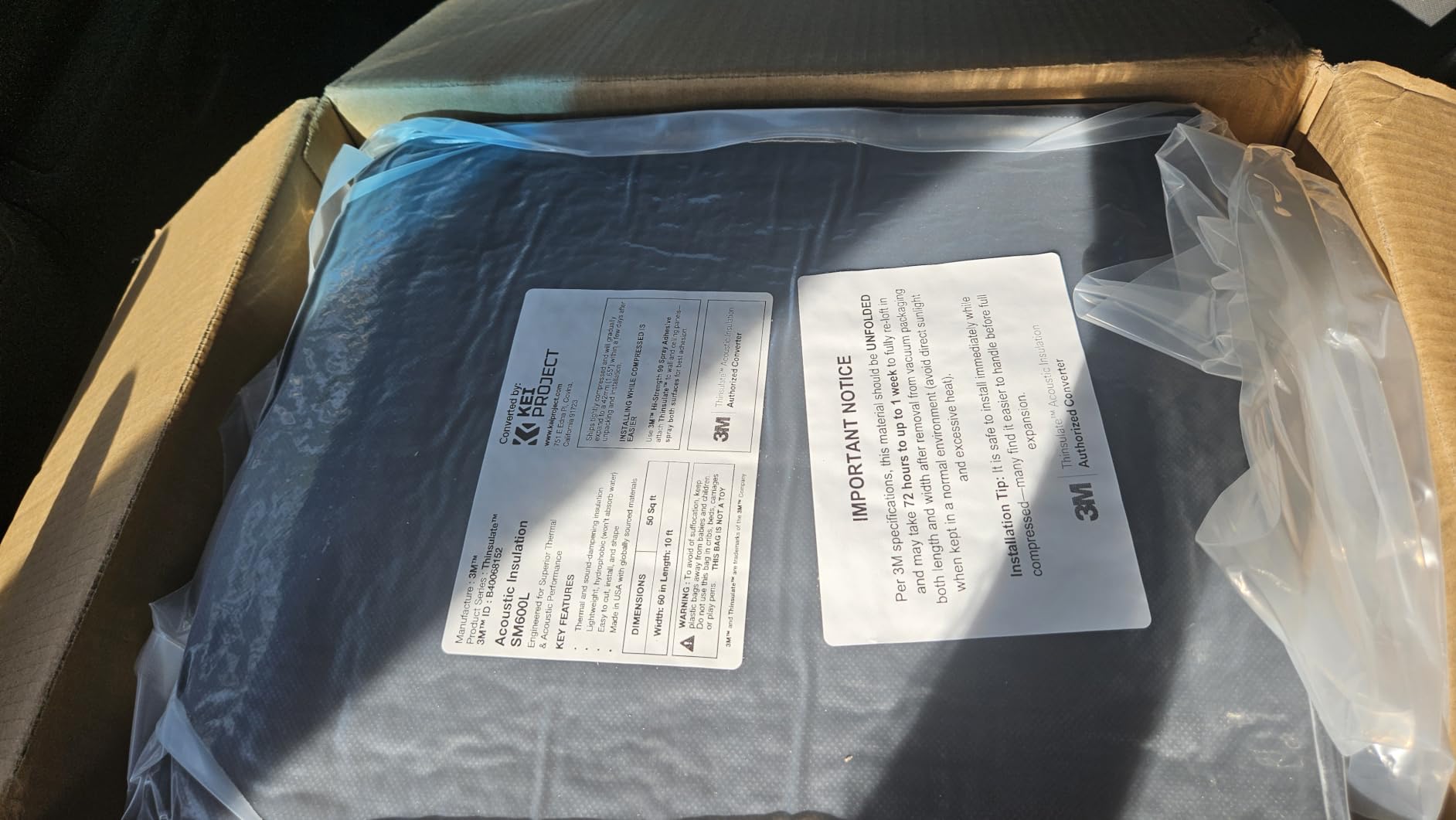 3M Thinsulate SM600L Automotive Camper Van Insulation 60 Inch x 120 Inch (5 Feet x 10 Feet) customer photo 2