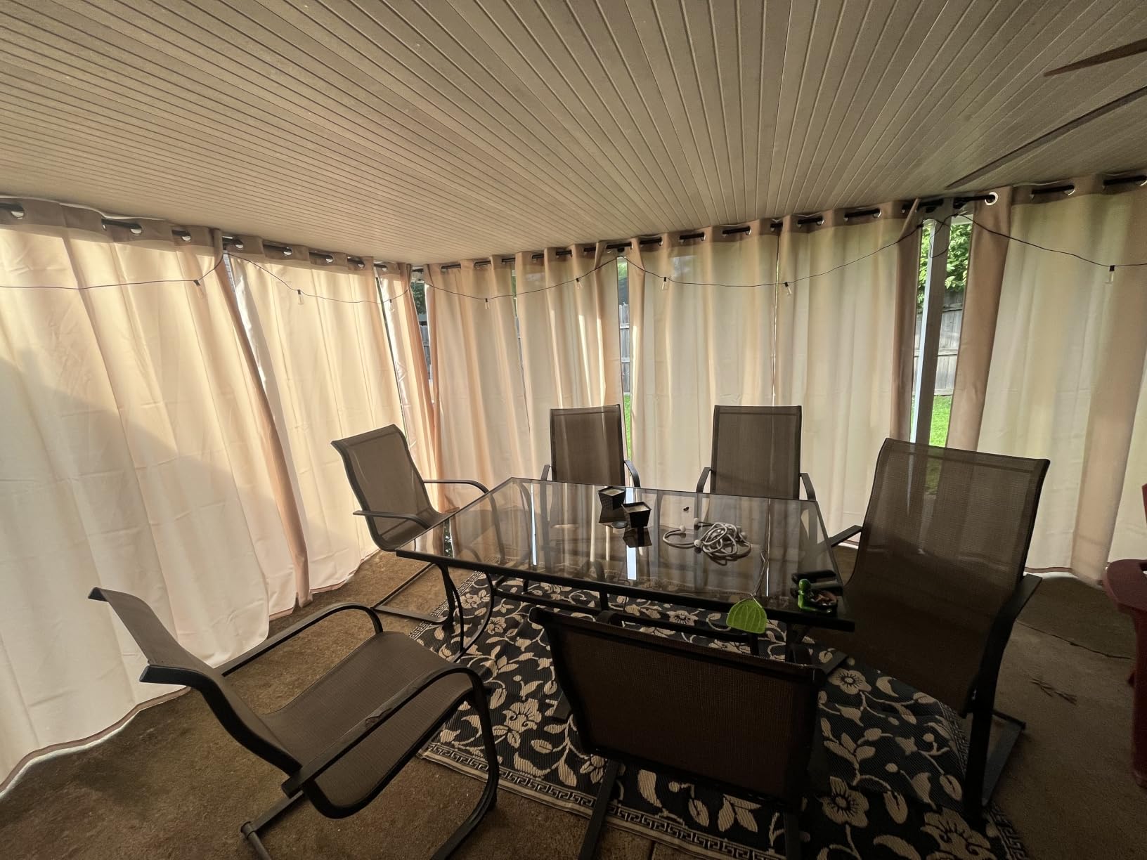Grommet Outdoor Curtains for Patio Waterproof 8 Pcs 54x95 In Cream | Weatherproof Balcony Outside Curtains, Poolside Privacy Blind Shade For Apartments, Gazebo, Pergolas, Porch customer photo 1