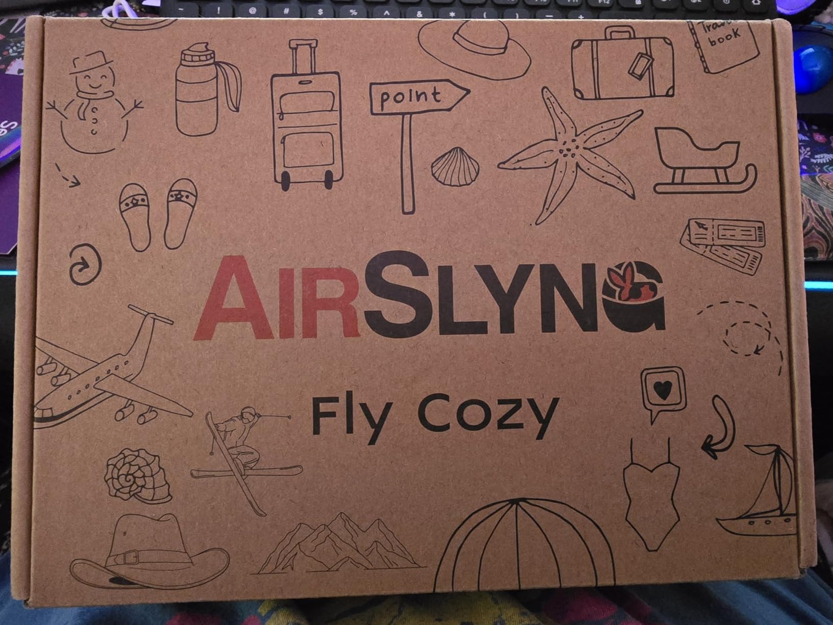 3-in-1 Airplane Sleep Support System - Integrated Plane Sleeping Accessories with Memory Foam Long Haul Flight Pillow, Adjustable Travel Eye Mask, and Blanket-Like Body Sling - Fits in Carry On customer photo 1