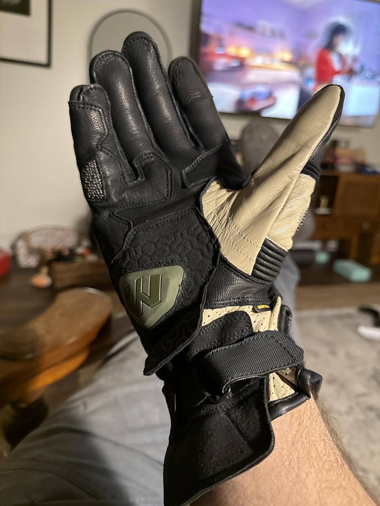 Atlas Men's ADV Touring Motorcycle Gloves Leather TPU Knuckle Protection Touchscreen Long Cuff customer photo 2