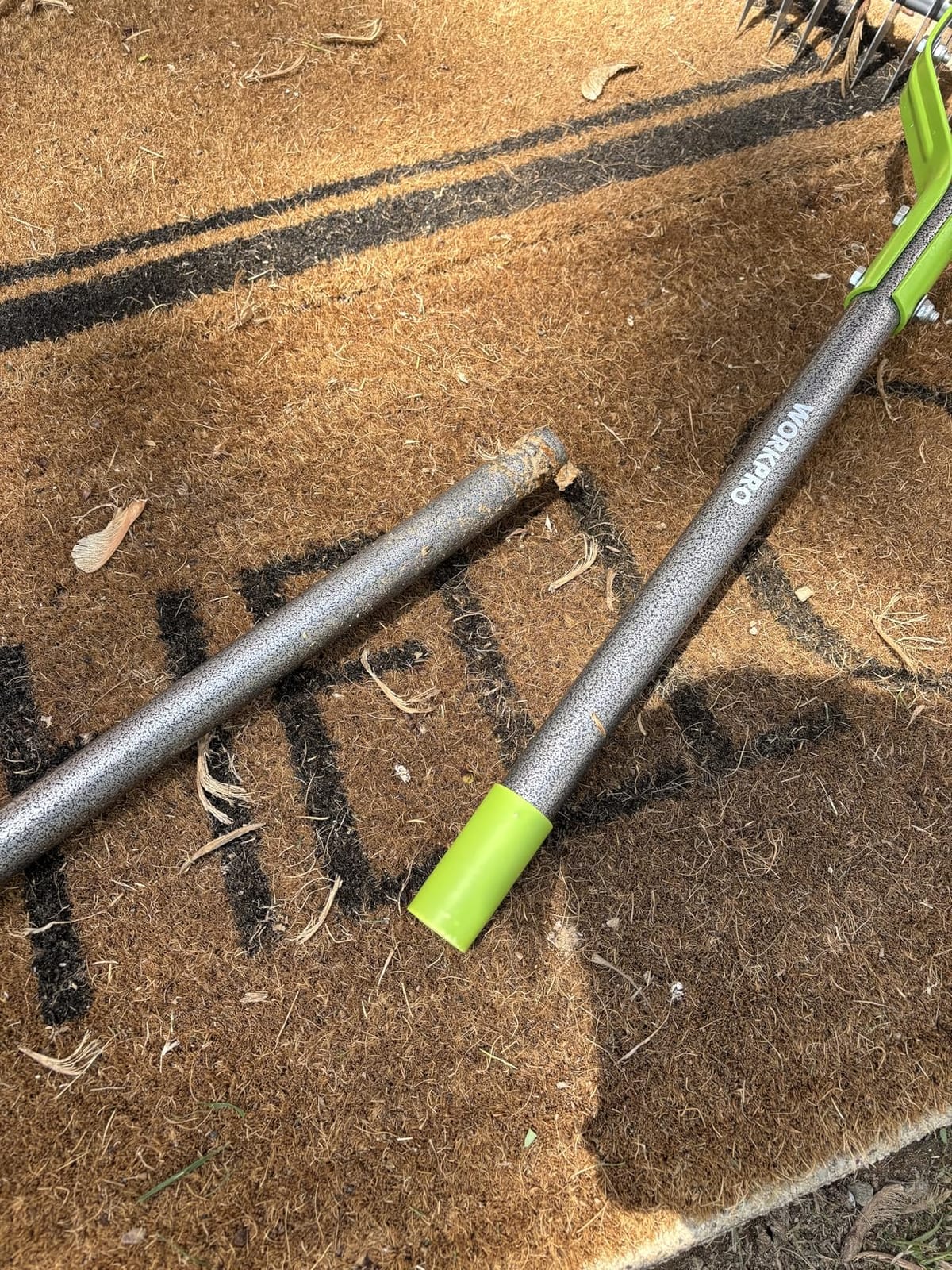 WORKPRO Thatch Rake, 15-Inch Thatching Rake with Telescoping 5FT Handle | Heavy-Duty Dethatcher Rakes with Adjustable Head for Removing Dead Grass and Clippings customer photo 1