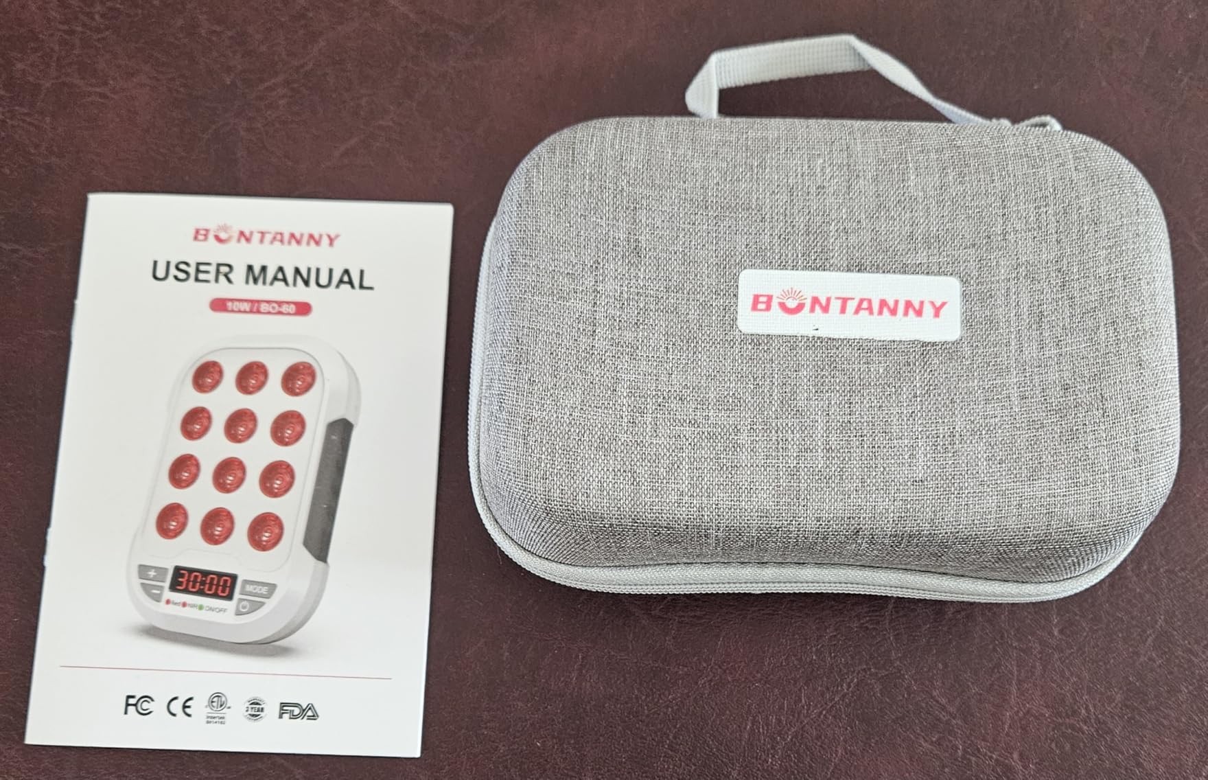 BONTANNY Portable Red Light Therapy, 660/850/1060nm 3 Wavelengths Mini Handheld Red Near Infrared Light Device, 12 Triple Chip Clinical Grade LEDs, Rechargeable, Travel Case, Timer, for Body, BO-60 customer photo 2