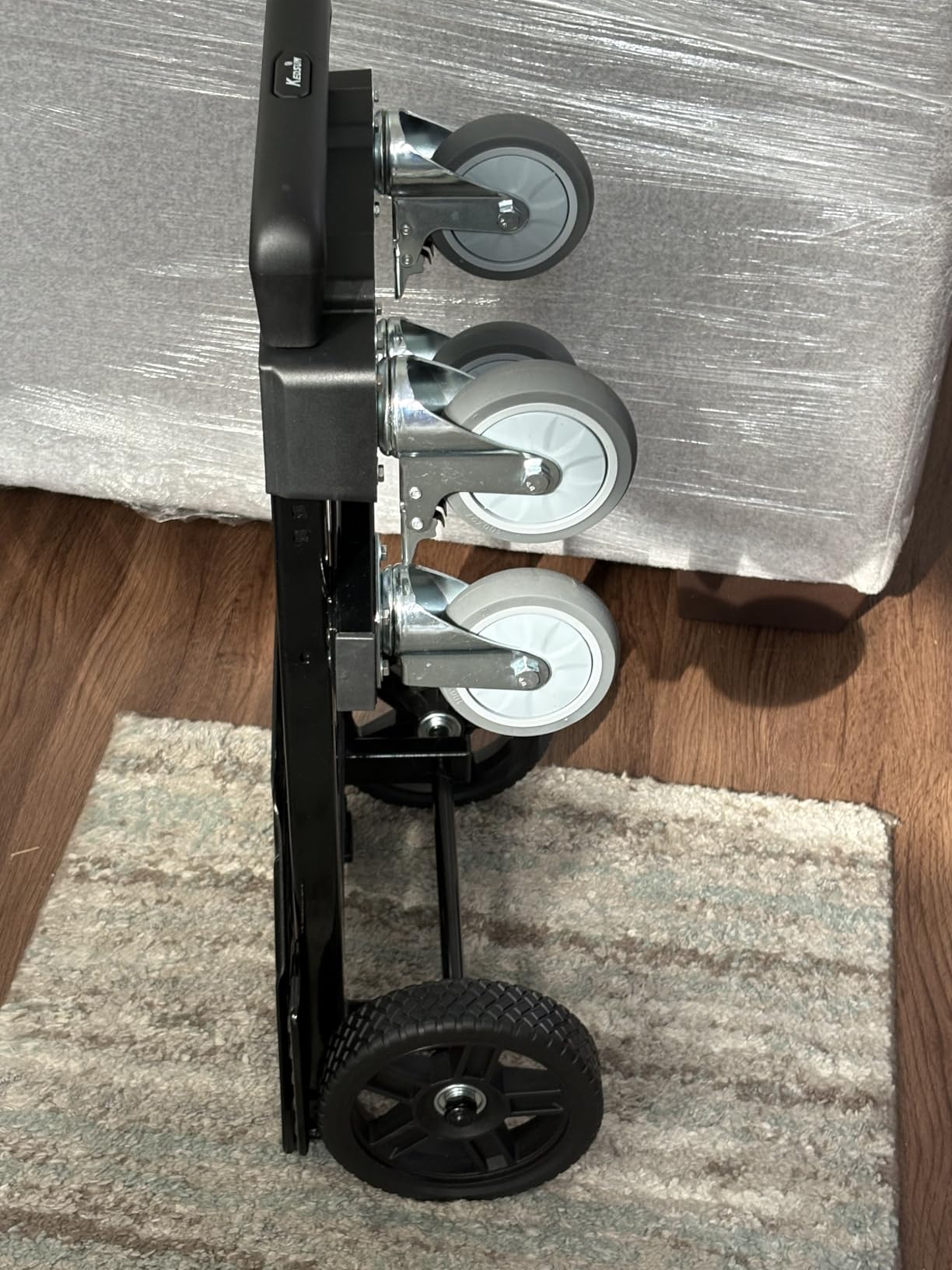 KEDSUM 3-in-1 Convertible Dolly Cart with Wheels, 600LBS Heavy Duty Hand Truck Dolly, Hand Truck with Adjustable Handle Angle & Expandable Base for Home,Warehouses,Dorm, 6-Wheel Design with Brakes customer photo 2