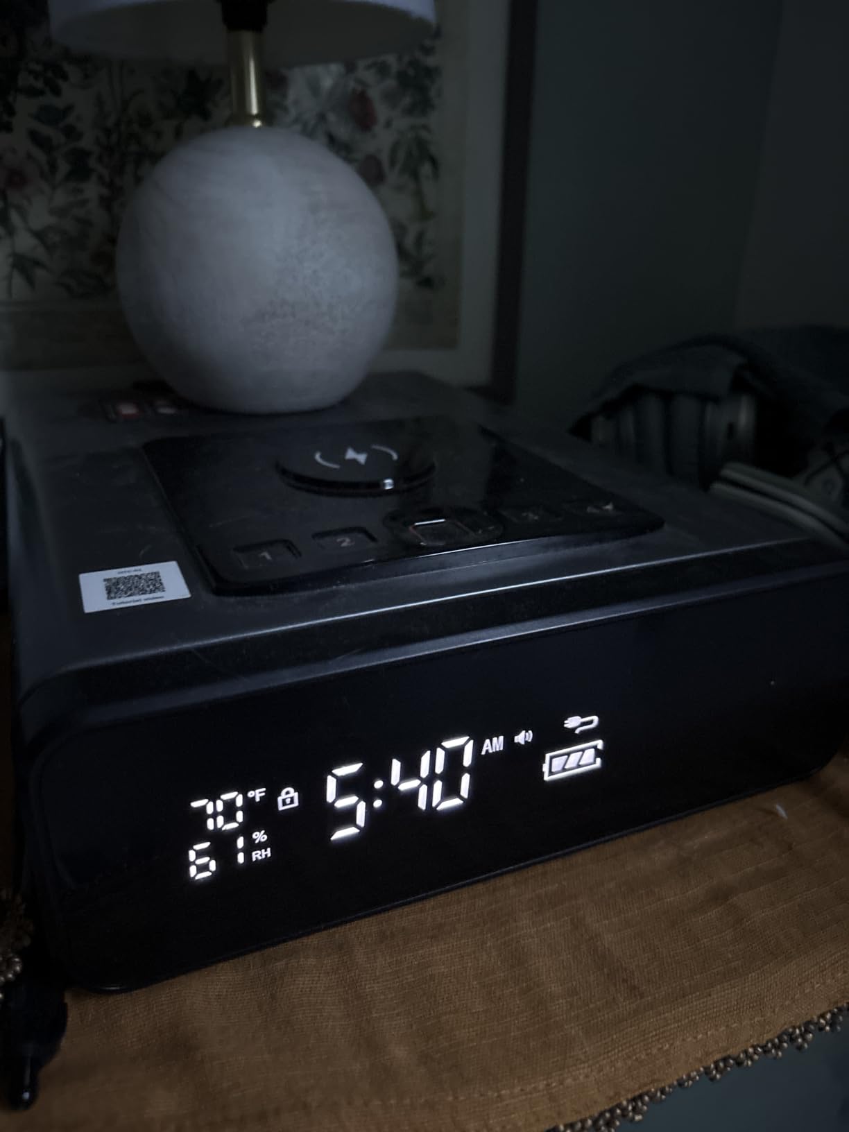 Mboko Biometric Bedside Gun Safe for Handgun with 5 Brightness Levels | Gray: Clock Display, Temp & Humidity Display, Silent Touchscreen Keypad & 30 Fingerprint Storage customer photo 2
