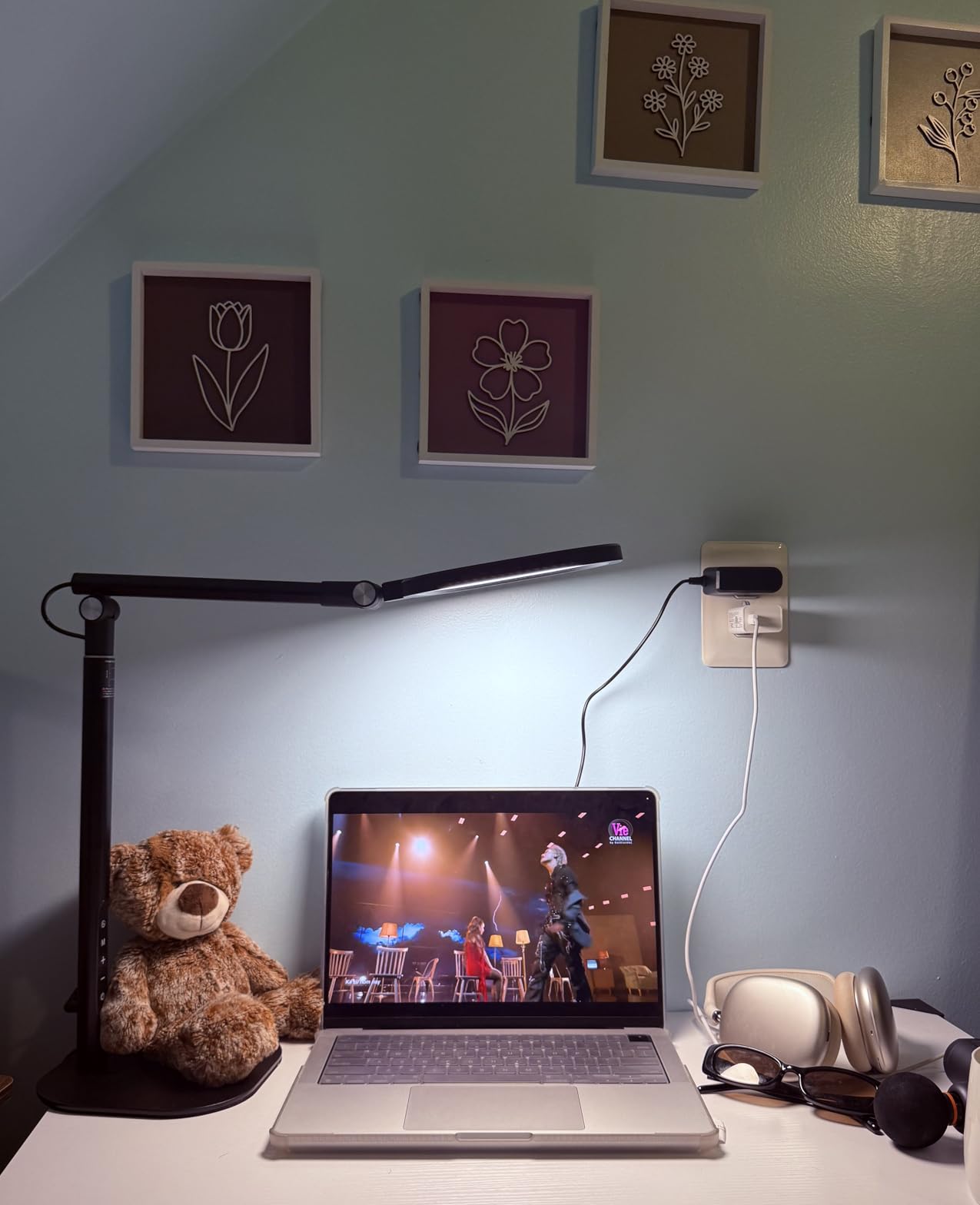 LitONES Tall LED Desk Lamps with Base, Edge-Lit Eye-Care, 50 Light Modes | 40