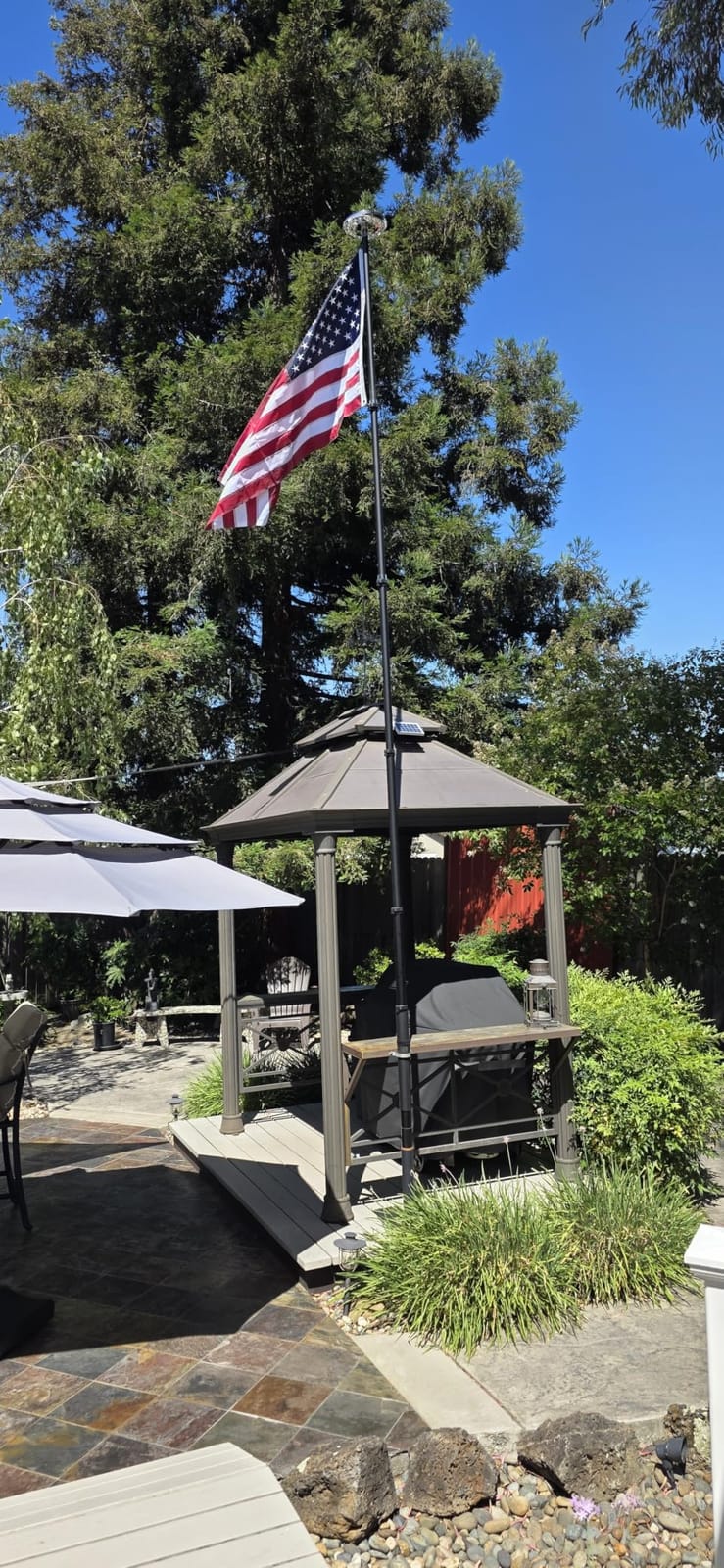 20FT Tailgate Flag Pole with Tire Mount, Portable RV Flag Pole with Foam Protective Tube customer photo 1