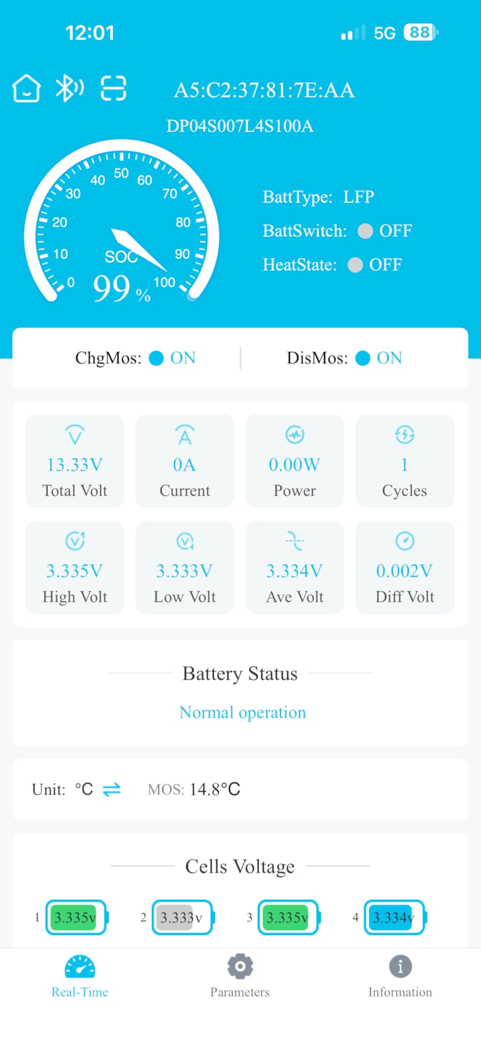 12V 100Ah Bluetooth LiFePO4 Battery for Rv, Trolling Motors, Boat | 100A BMS, 1280Wh, Group 24, Lightweight Compact, 15000+ Deep Cycle Lithium Battery for Yacht, Marine, Solar, Camper, Off-Grid customer photo 1