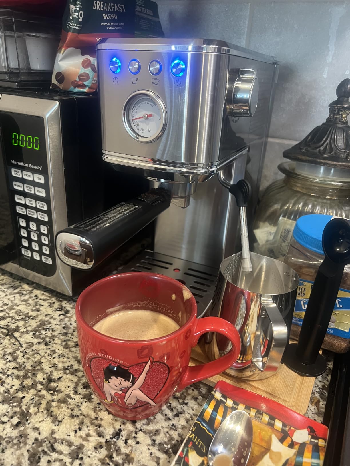 CHULUX Slim Espresso Machine with Milk Frother for Home Cappuccino customer photo 1