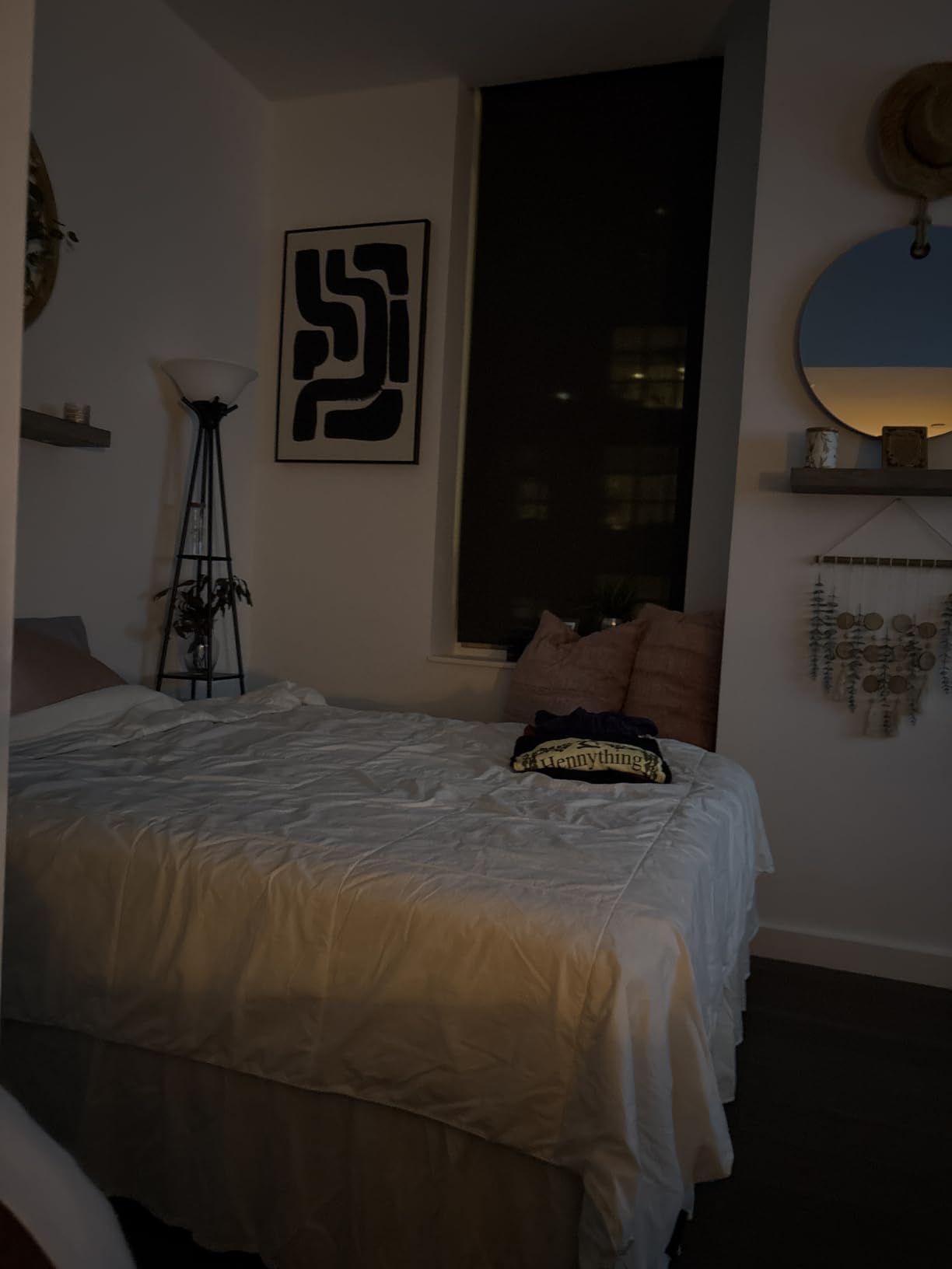 Queen Size Solid Wood Platform Bed Frame Low-Profile Dark Walnut | Sturdy rubberwood frame with 12 plywood slats offers solid support, assembles easily, and stays quiet, no box spring needed. customer photo 2
