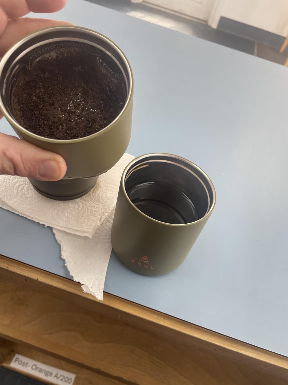 VSSL - Nest Pour Over Coffee Set | Coffee Maker for Camping | All-In-One Travel Pour Over | Transportable Dripper, 10oz Stainless Steel Travel Mug | Compact Storage & Adventure Ready | Deep Moss customer photo 1